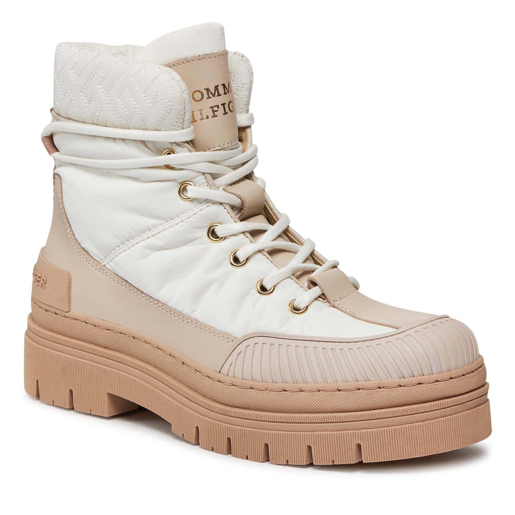 Tommy Hilfiger Туристически oбувки Th Monogram Outdoor Boot FW0FW07502 Бял - Pepit.bg