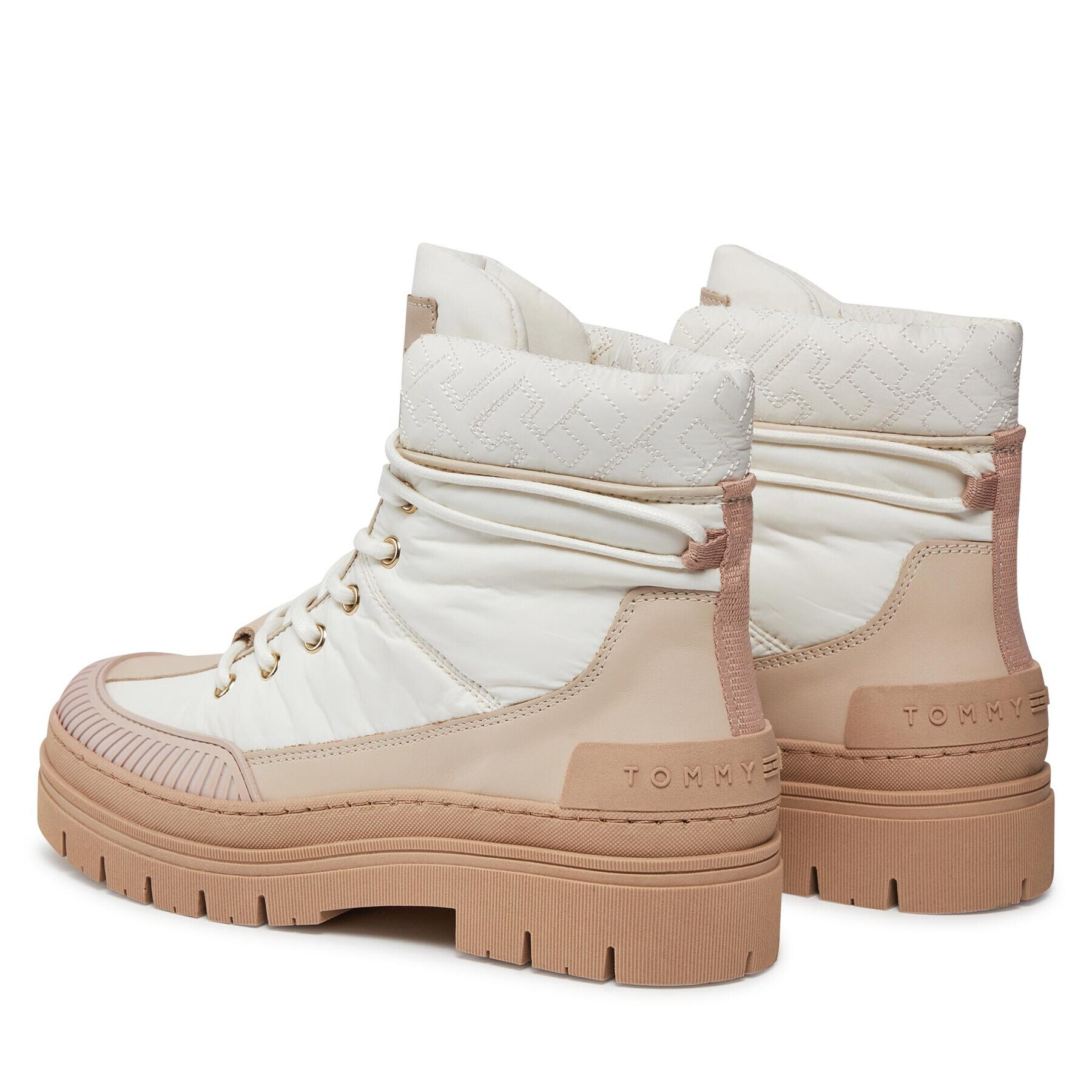 Tommy Hilfiger Туристически oбувки Th Monogram Outdoor Boot FW0FW07502 Бял - Pepit.bg