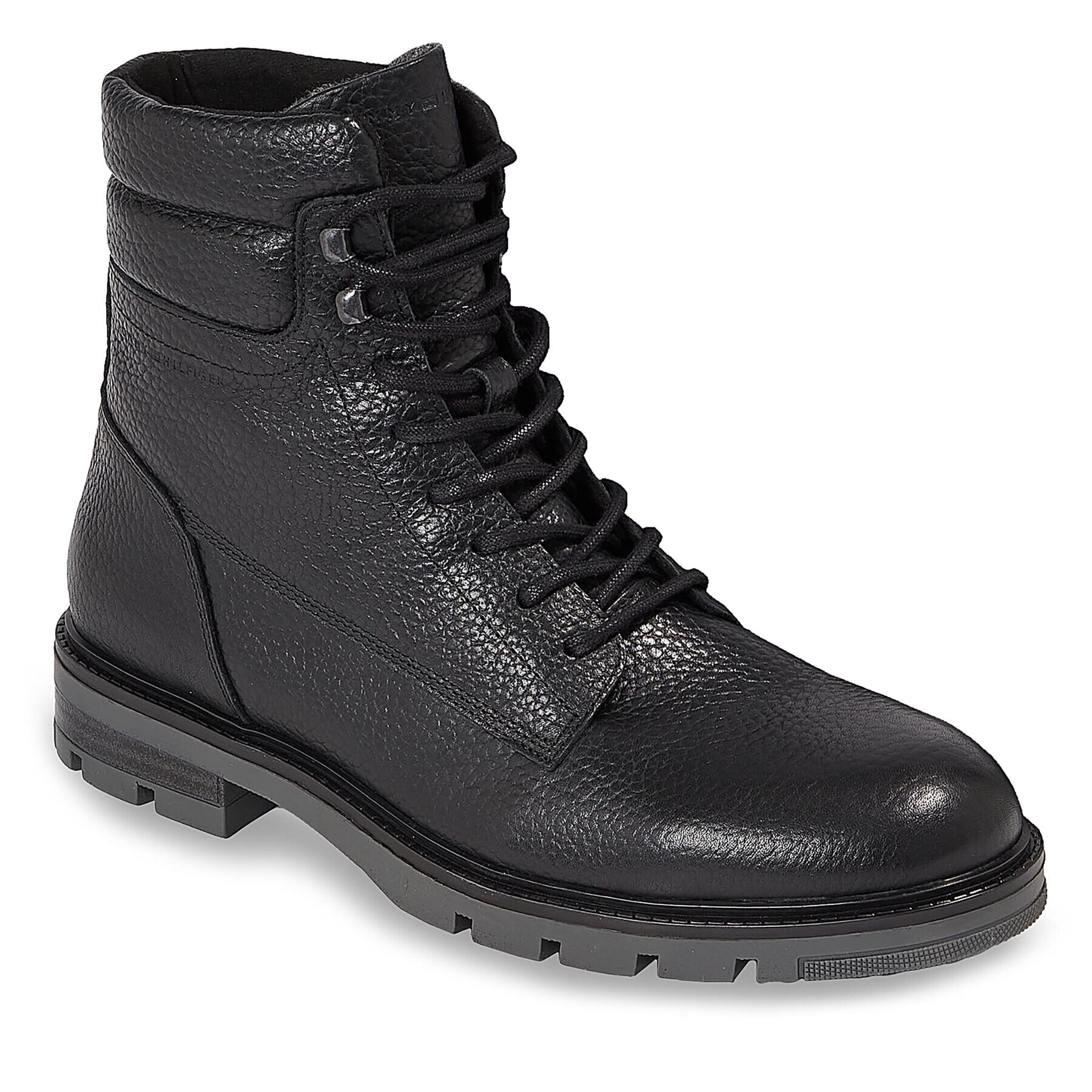 Tommy Hilfiger Туристически oбувки Warm Padded Hilfiger Lth Boot FM0FM04802 Черен - Pepit.bg