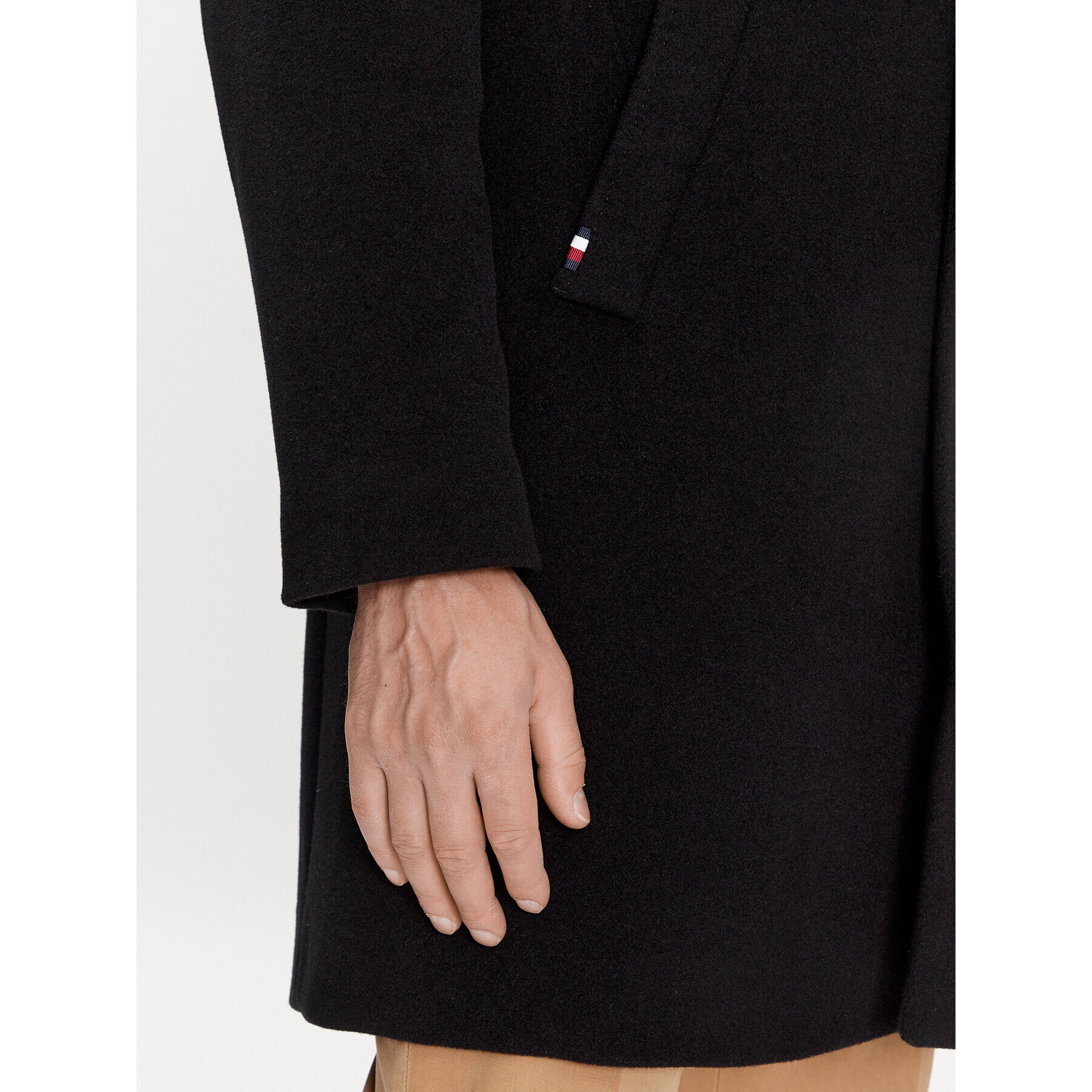 Tommy Hilfiger Вълнено палто MW0MW32963 Черен Regular Fit - Pepit.bg