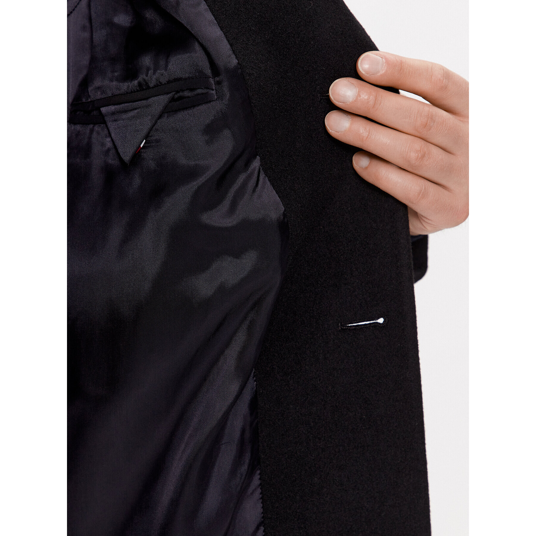 Tommy Hilfiger Вълнено палто MW0MW32963 Черен Regular Fit - Pepit.bg