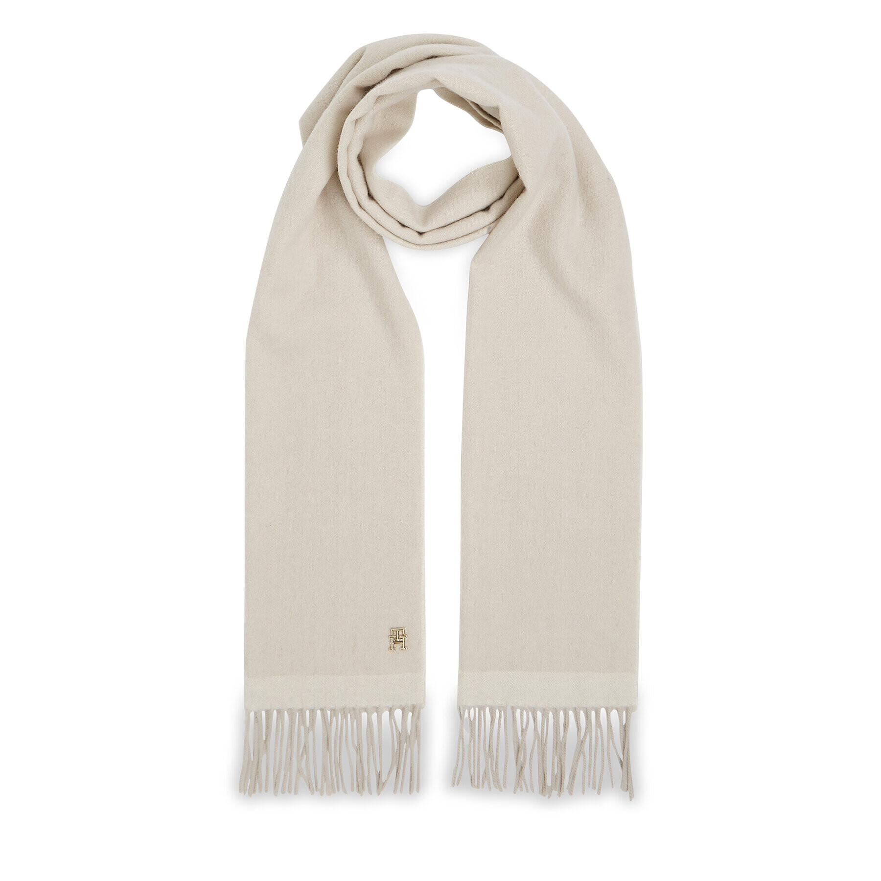 Tommy Hilfiger Зимен шал Cashmere Chic Woven Scarf AW0AW15344 Бежов - Pepit.bg