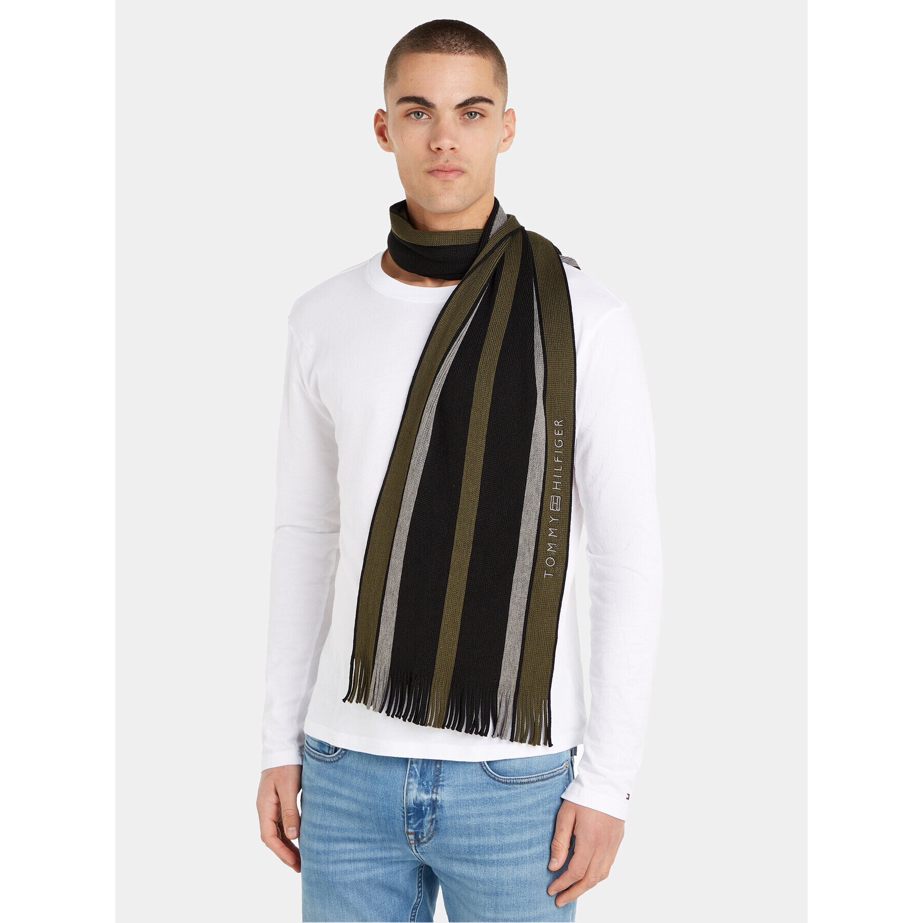 Tommy Hilfiger Зимен шал Corporate Raschelle Scarf AM0AM11493 Черен - Pepit.bg