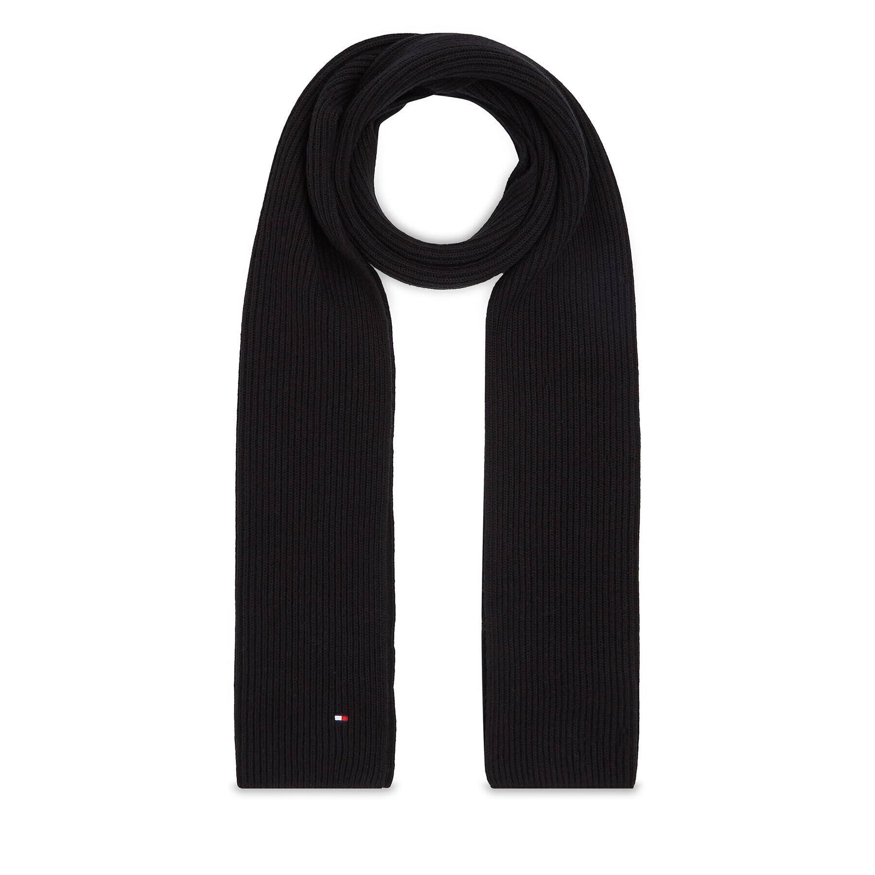 Tommy Hilfiger Зимен шал Essential Flag Scarf AM0AM11480 Черен - Pepit.bg