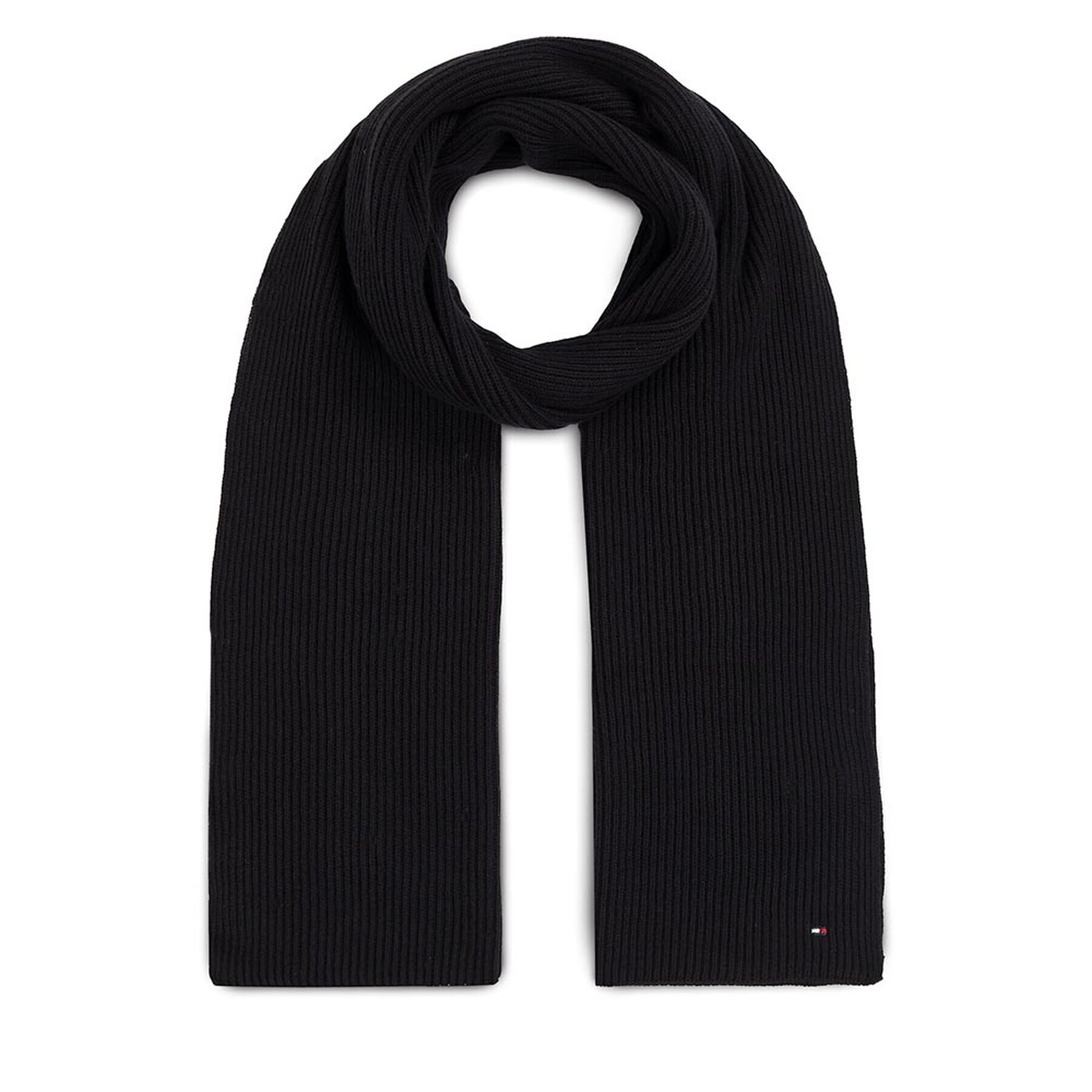 Tommy Hilfiger Зимен шал Essential Flag Scarf AW0AW15348 Черен - Pepit.bg