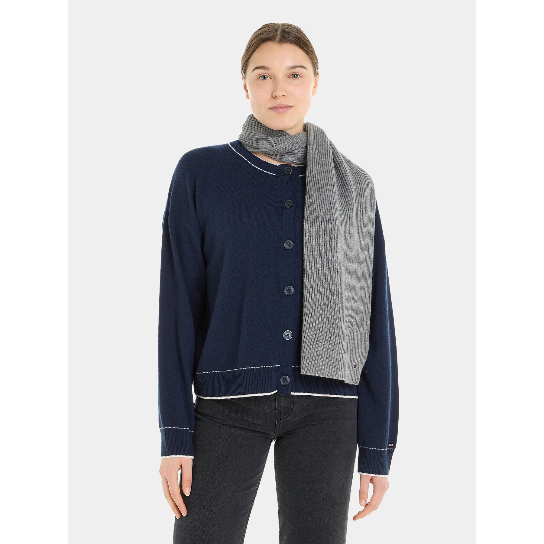 Tommy Hilfiger Зимен шал Essential Flag Scarf AW0AW15348 Сив - Pepit.bg