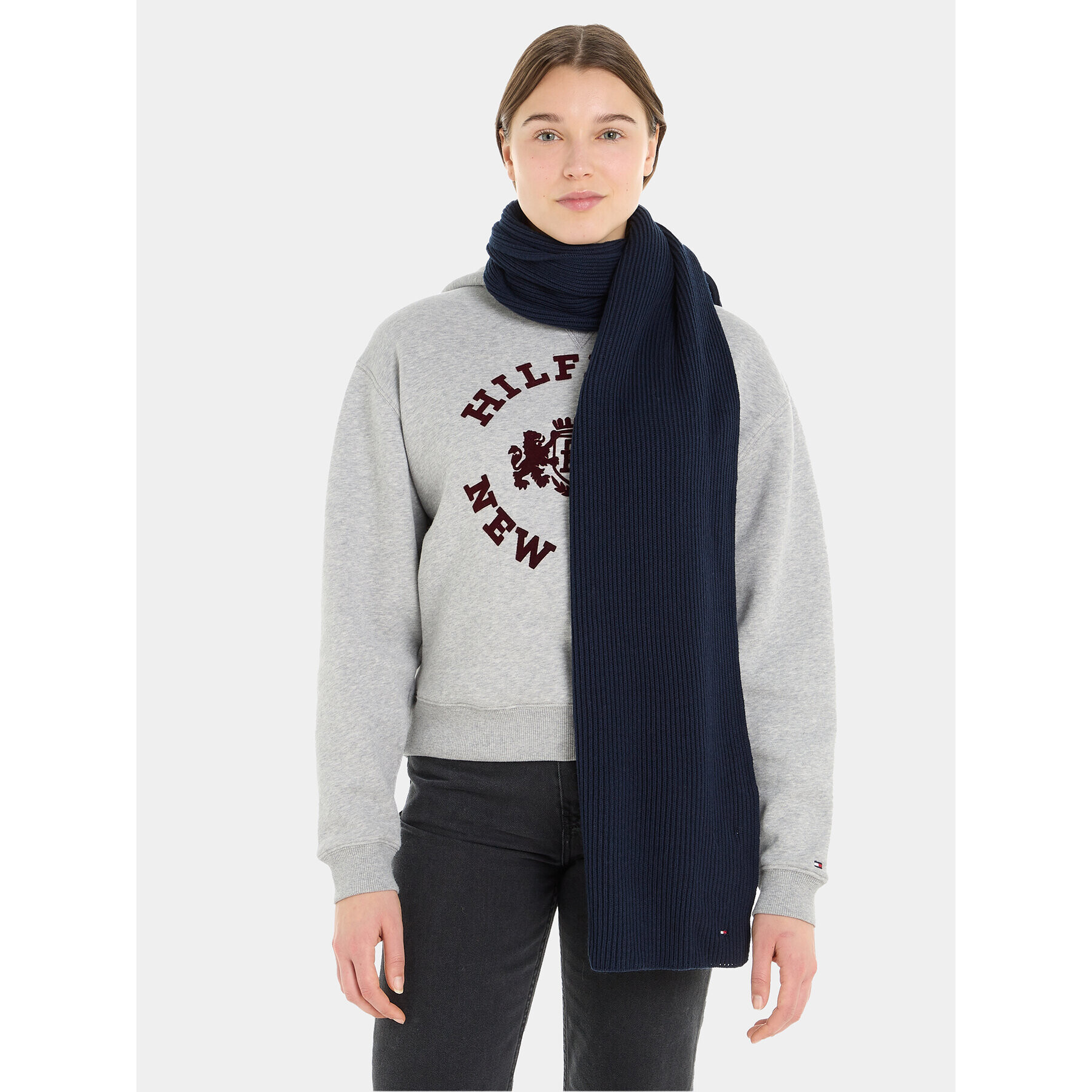 Tommy Hilfiger Зимен шал Essential Flag Scarf AW0AW15348 Тъмносин - Pepit.bg