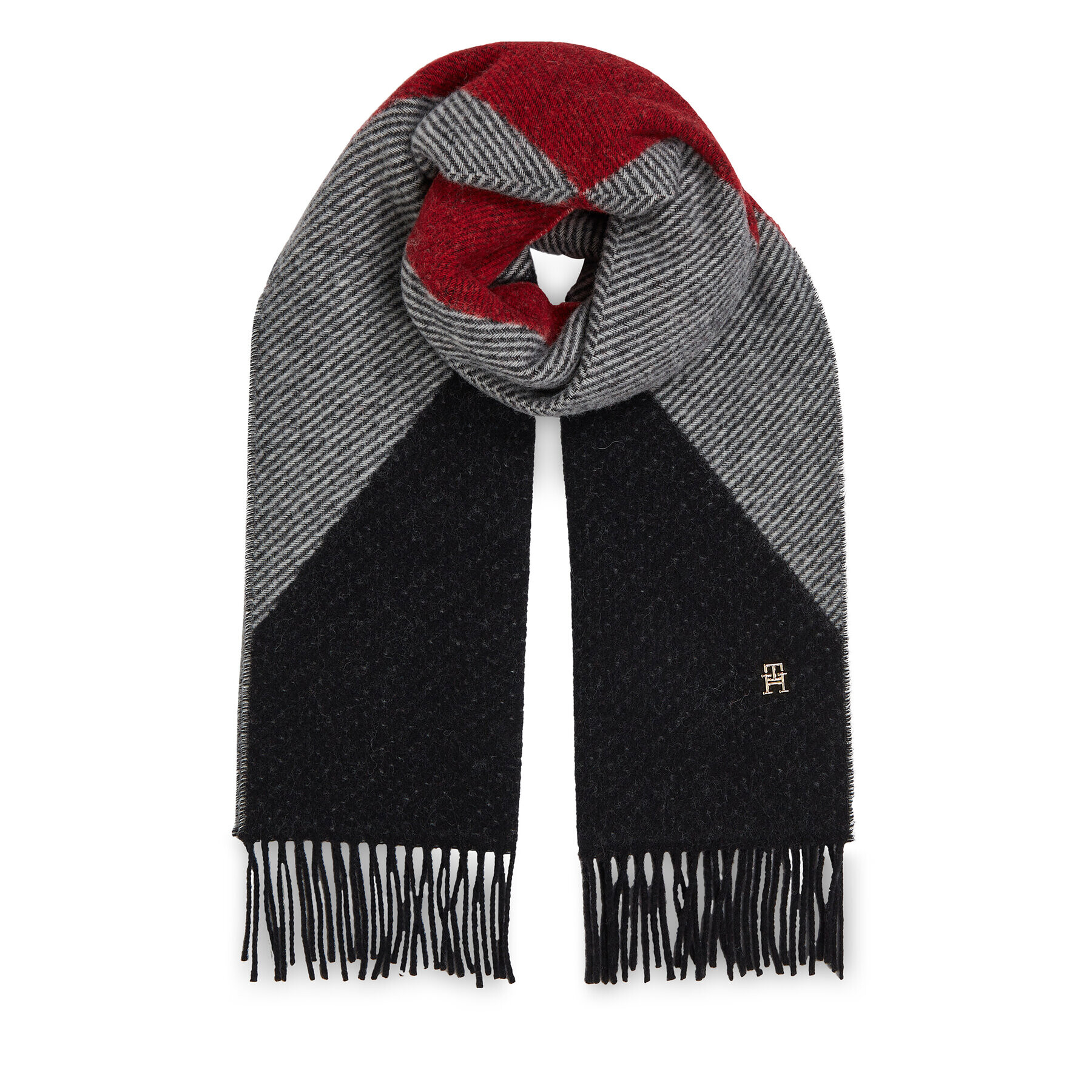 Tommy Hilfiger Зимен шал Th Evening Fluffy Scarf AW0AW15354 Червен - Pepit.bg