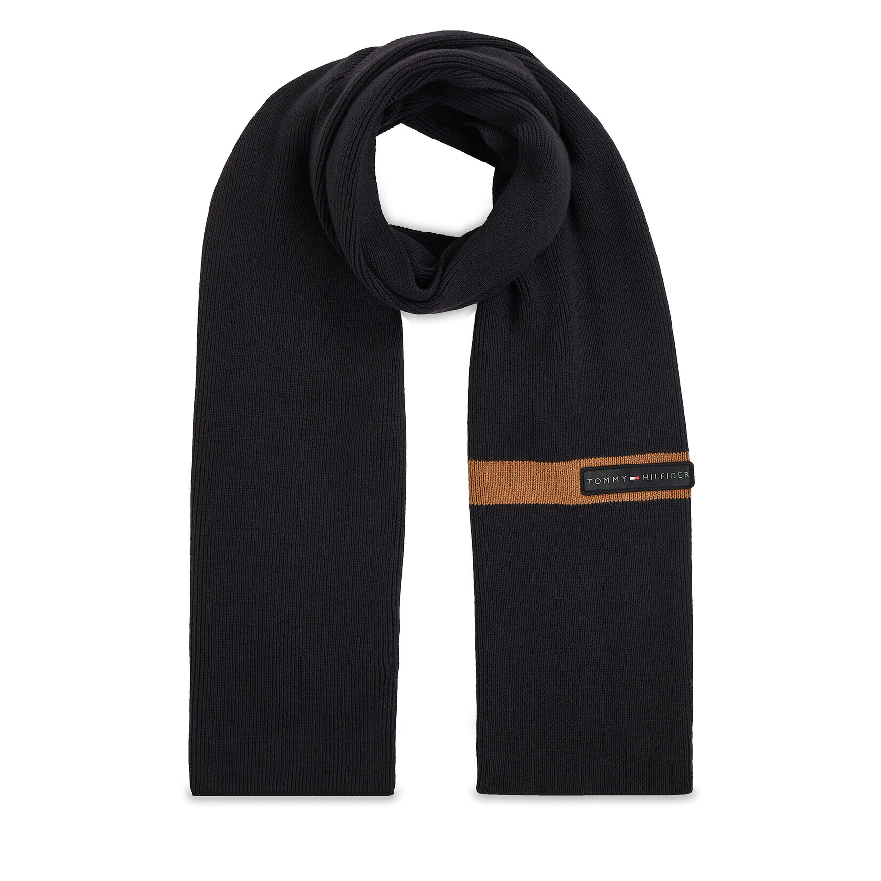 Tommy Hilfiger Зимен шал Th Skyline Knit Scarf AM0AM11496 Черен - Pepit.bg