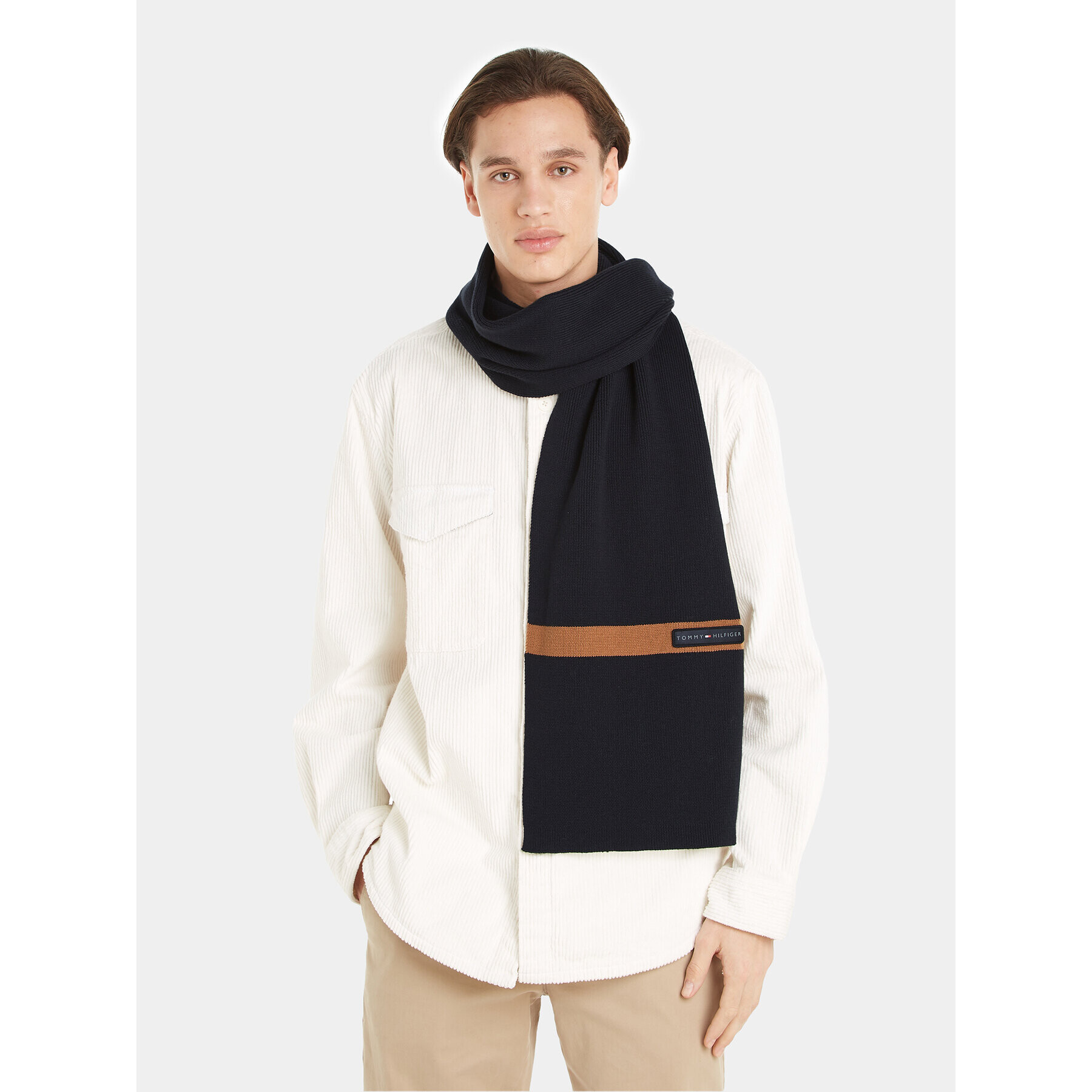 Tommy Hilfiger Зимен шал Th Skyline Knit Scarf AM0AM11496 Черен - Pepit.bg