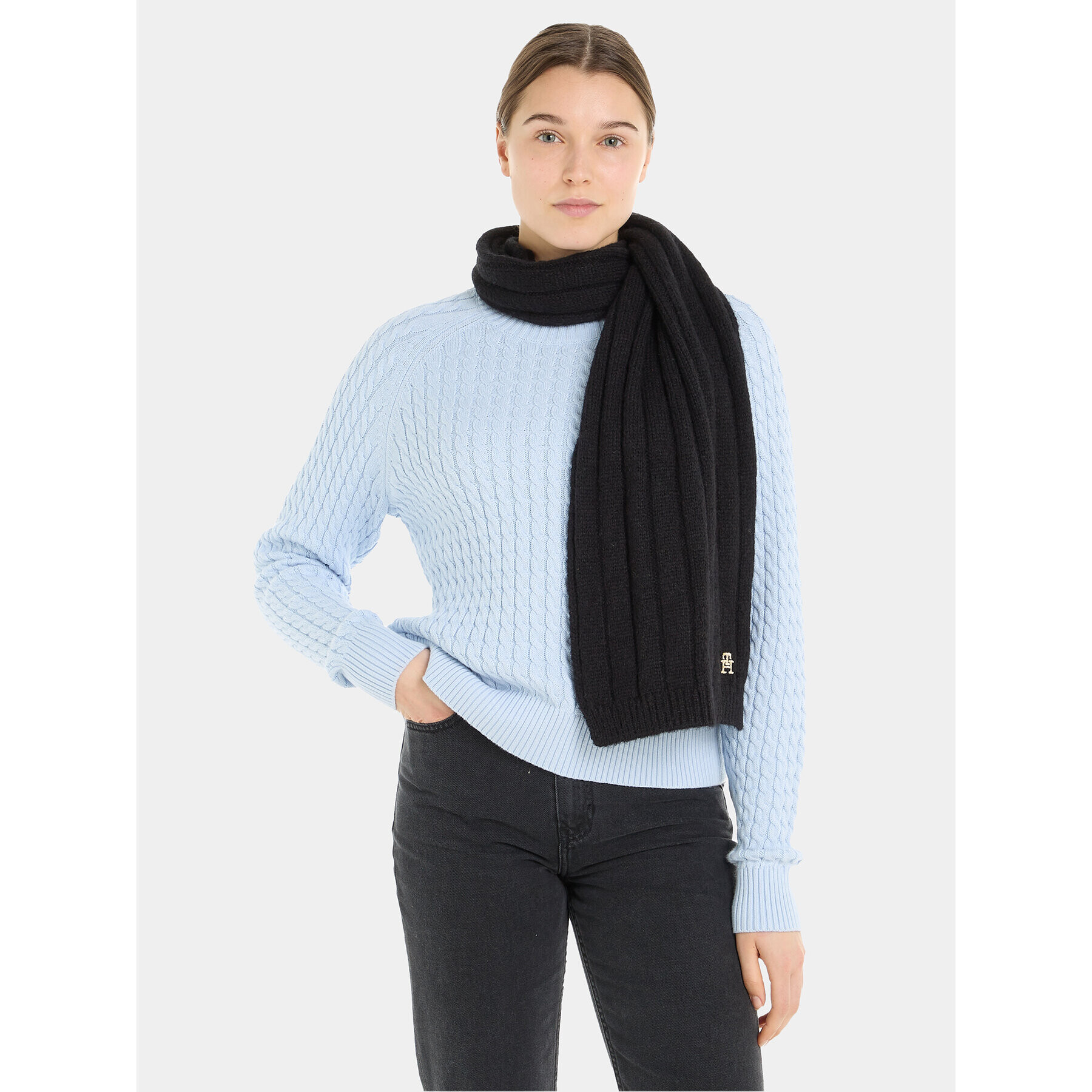 Tommy Hilfiger Зимен шал Th Timeless Scarf AW0AW15351 Черен - Pepit.bg