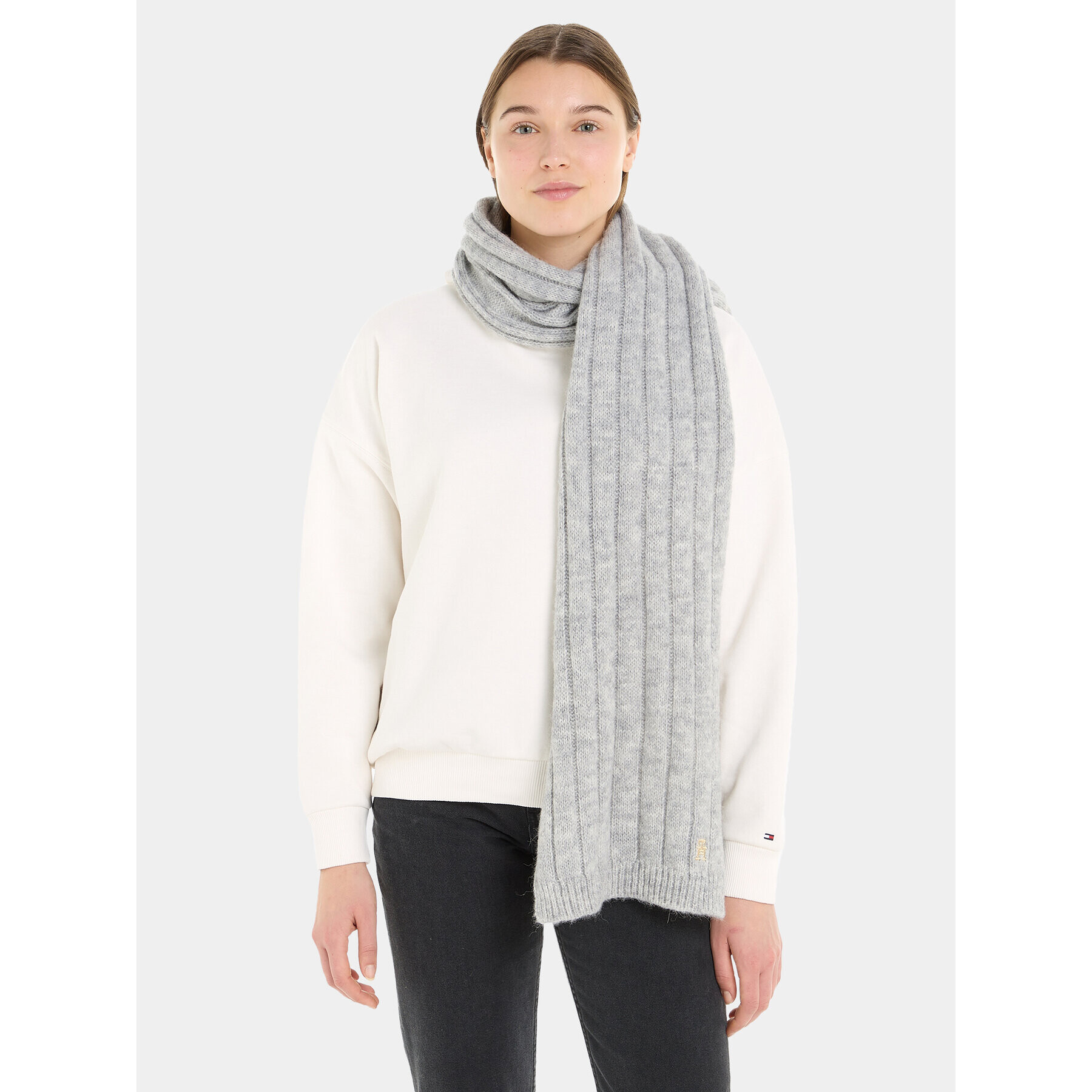 Tommy Hilfiger Зимен шал Th Timeless Scarf AW0AW15351 Сив - Pepit.bg