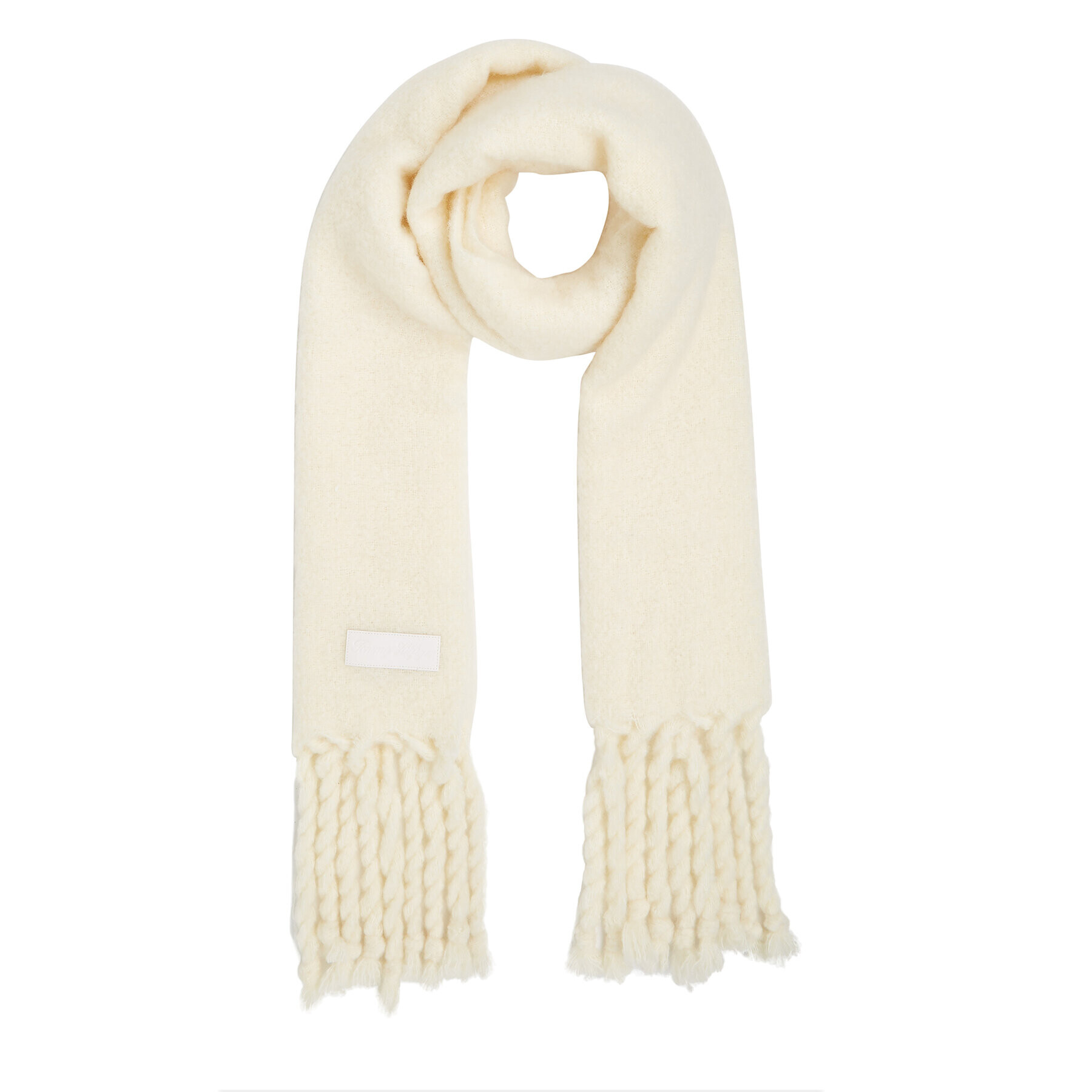 Tommy Hilfiger Зимен шал Tommy Twist Scarf AW0AW15530 Бял - Pepit.bg