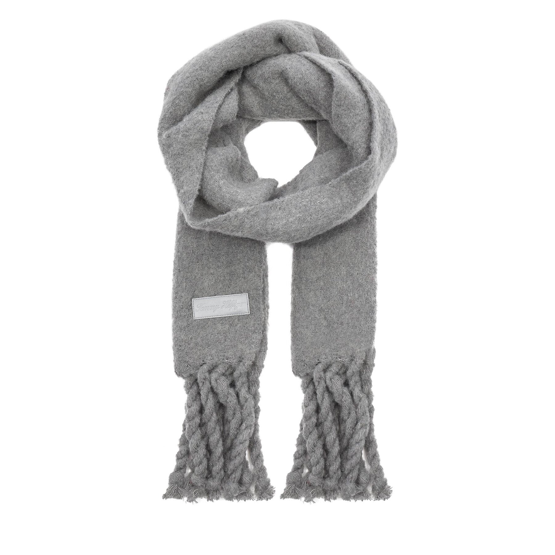 Tommy Hilfiger Зимен шал Tommy Twist Scarf AW0AW15530 Сив - Pepit.bg