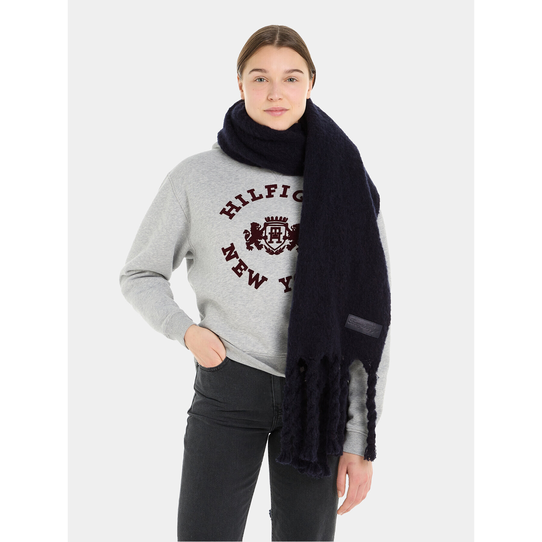 Tommy Hilfiger Зимен шал Tommy Twist Scarf AW0AW15530 Тъмносин - Pepit.bg