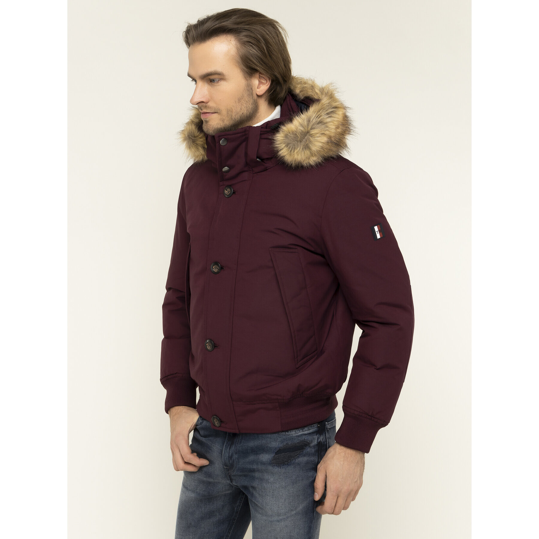 Tommy Hilfiger Зимно яке Hampton MW0MW11502 Бордо Regular Fit - Pepit.bg