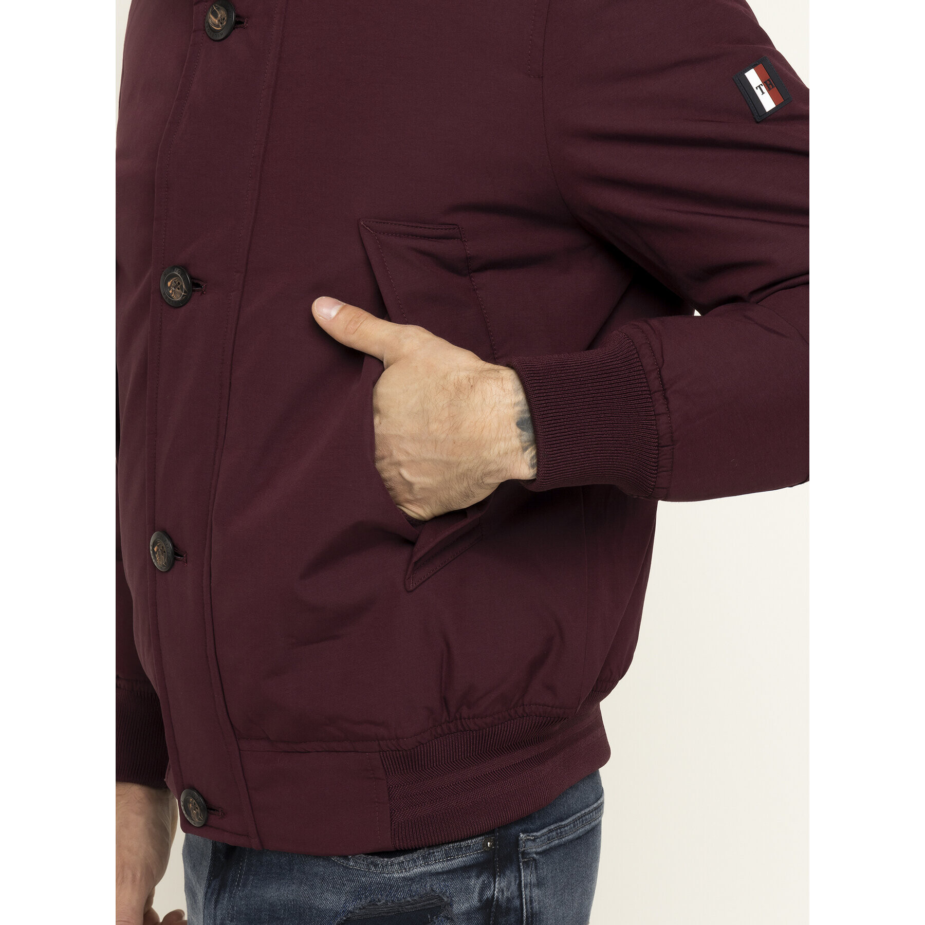 Tommy Hilfiger Зимно яке Hampton MW0MW11502 Бордо Regular Fit - Pepit.bg