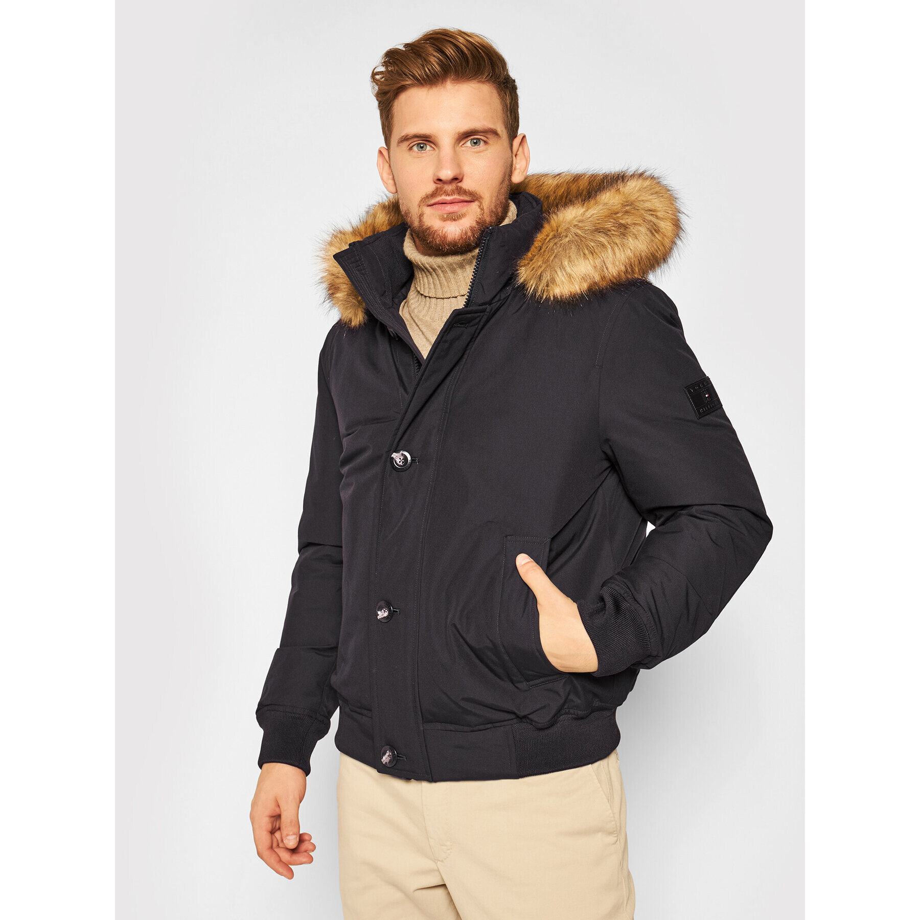 Tommy Hilfiger Зимно яке Hampton MW0MW14876 Черен Regular Fit - Pepit.bg