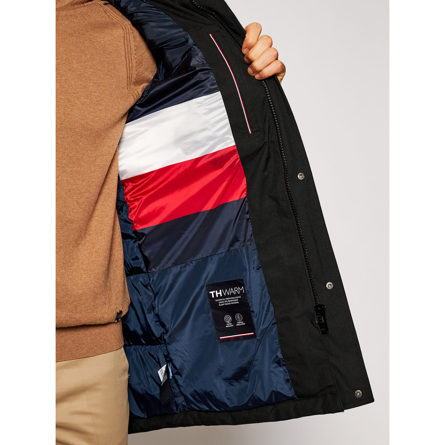 Tommy Hilfiger Зимно яке Removable MW0MW16964 Черен Regular Fit - Pepit.bg