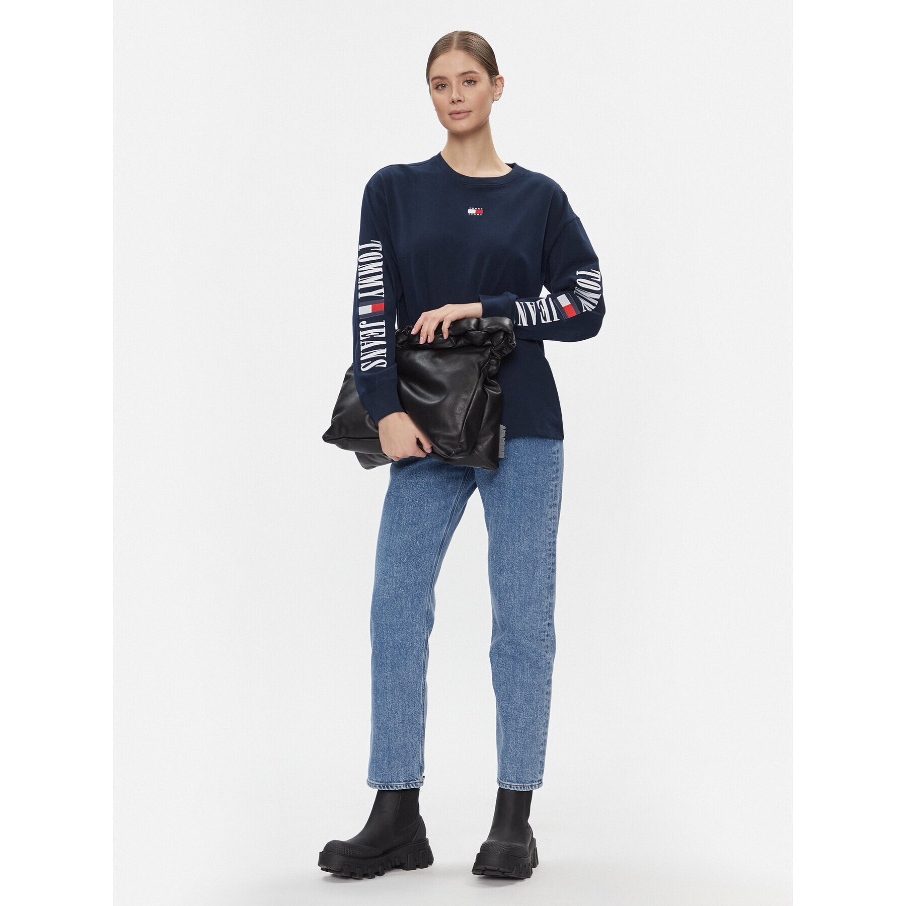 Tommy Jeans Блуза Archive DW0DW17529 Тъмносин Relaxed Fit - Pepit.bg