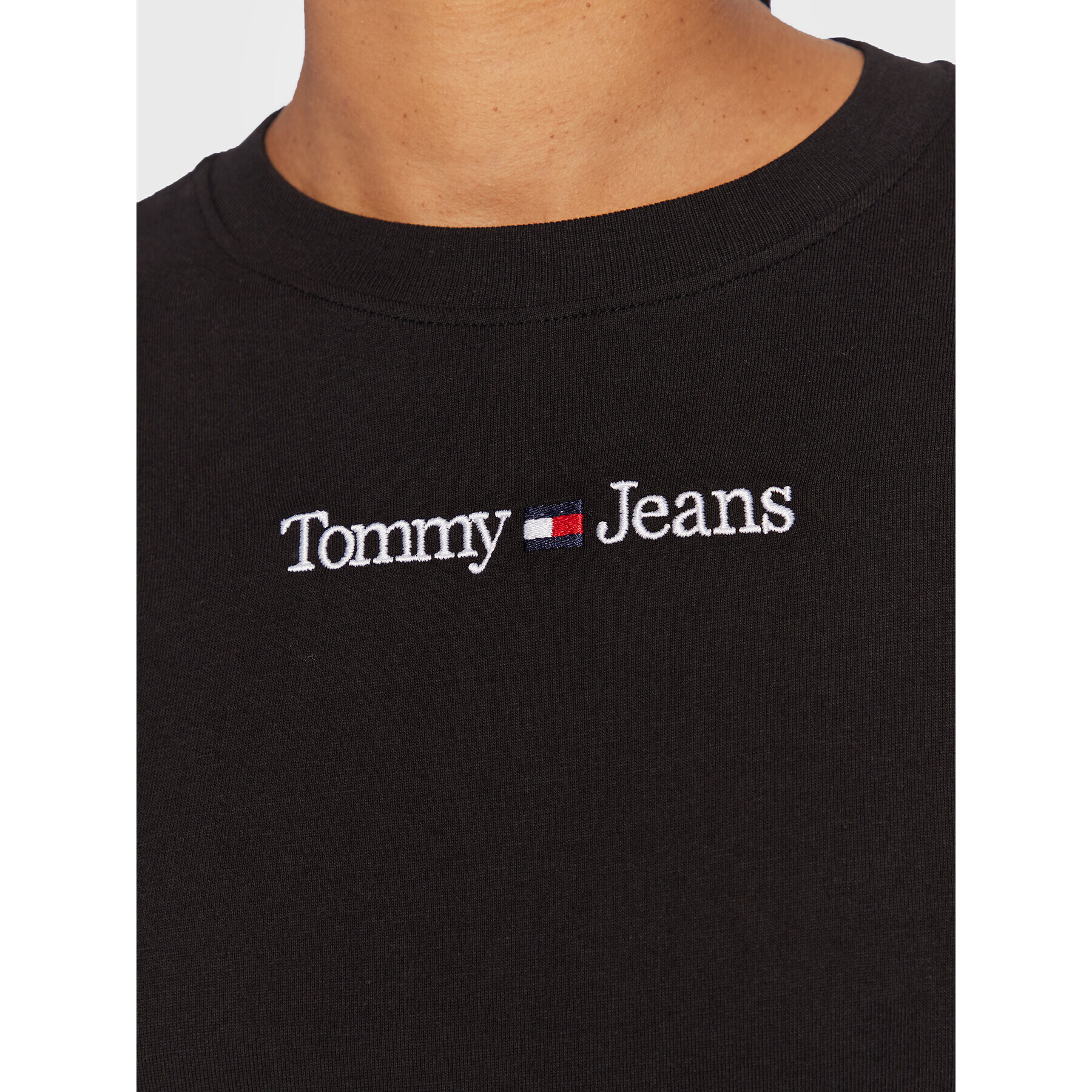 Tommy Jeans Блуза Baby Serif Linear DW0DW14363 Черен Regular Fit - Pepit.bg