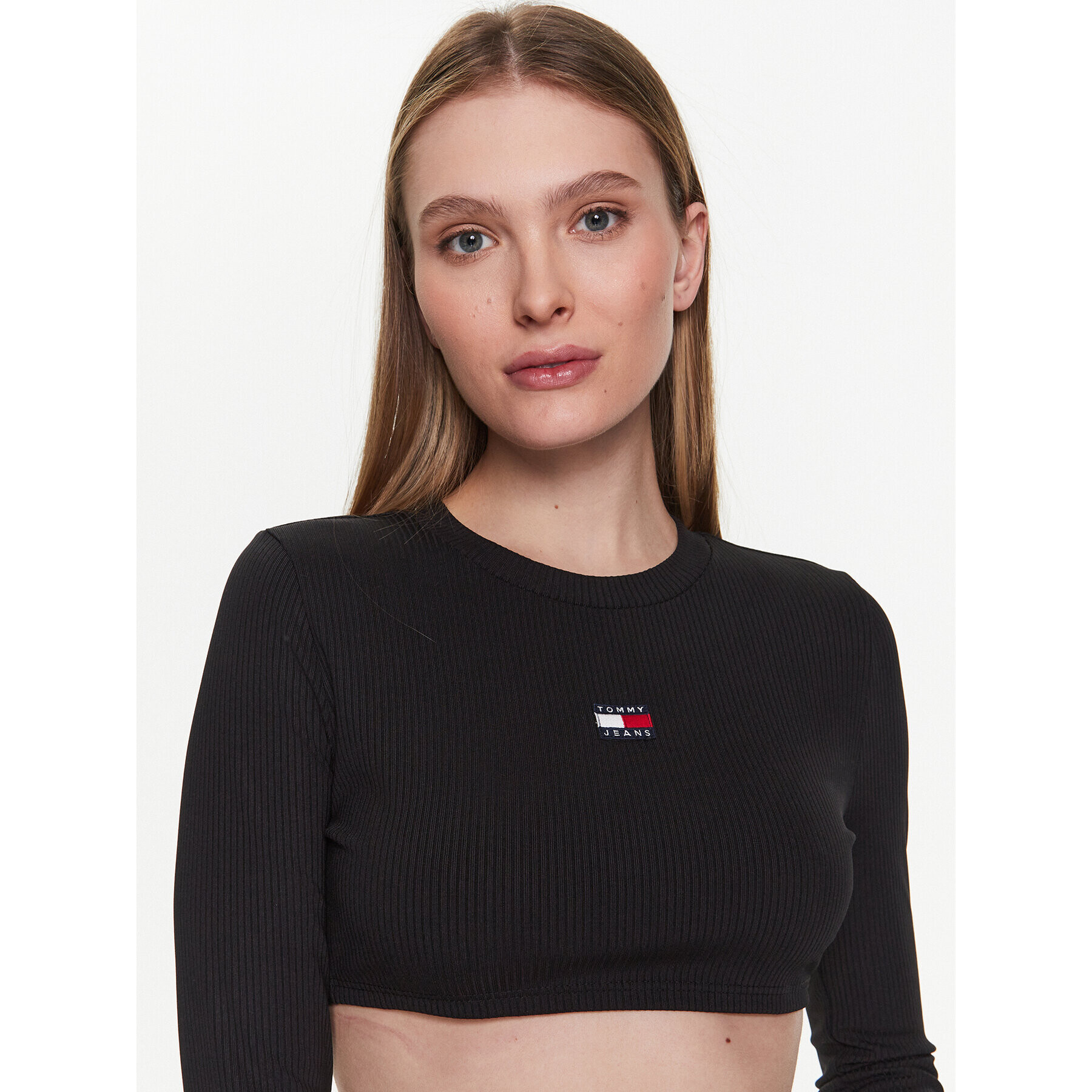 Tommy Jeans Блуза Badge DW0DW15306 Черен Regular Fit - Pepit.bg
