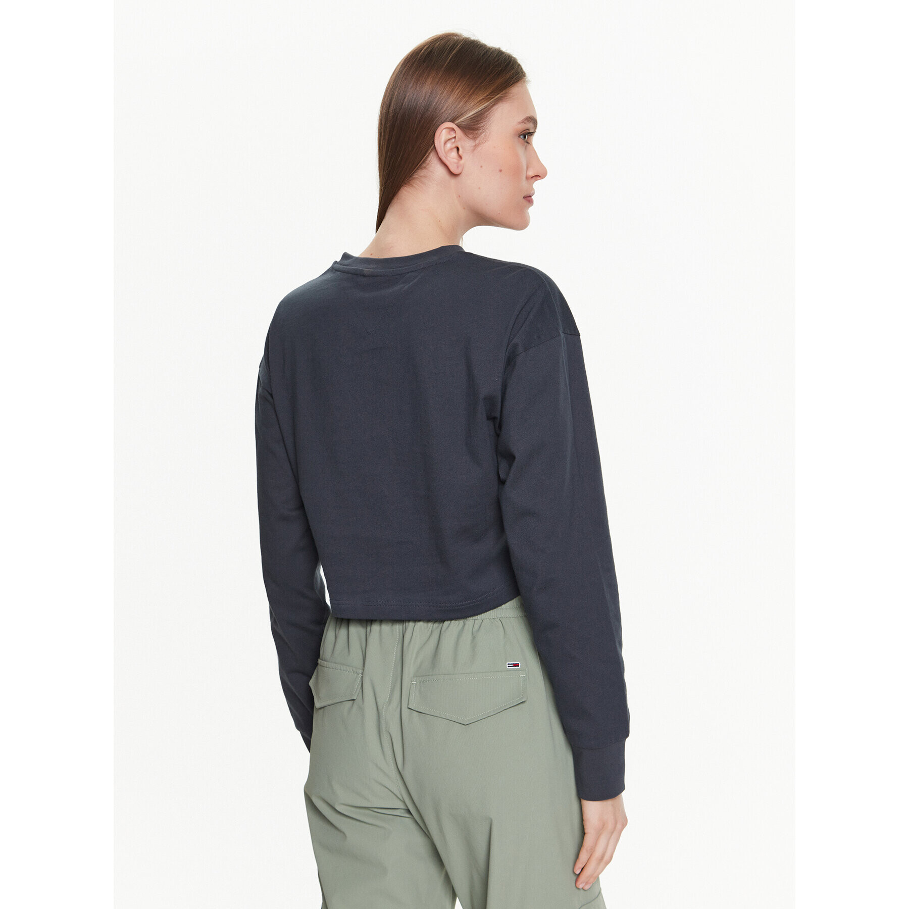 Tommy Jeans Блуза Collegiate DW0DW15575 Сив Cropped Fit - Pepit.bg