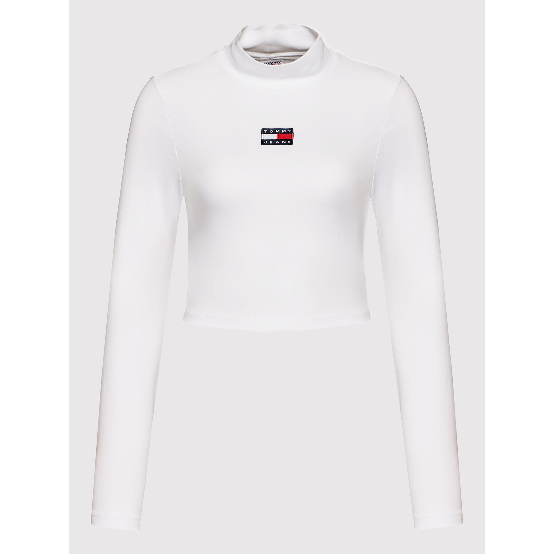Tommy Jeans Блуза Crop Badge DW0DW12943 Бял Regular Fit - Pepit.bg
