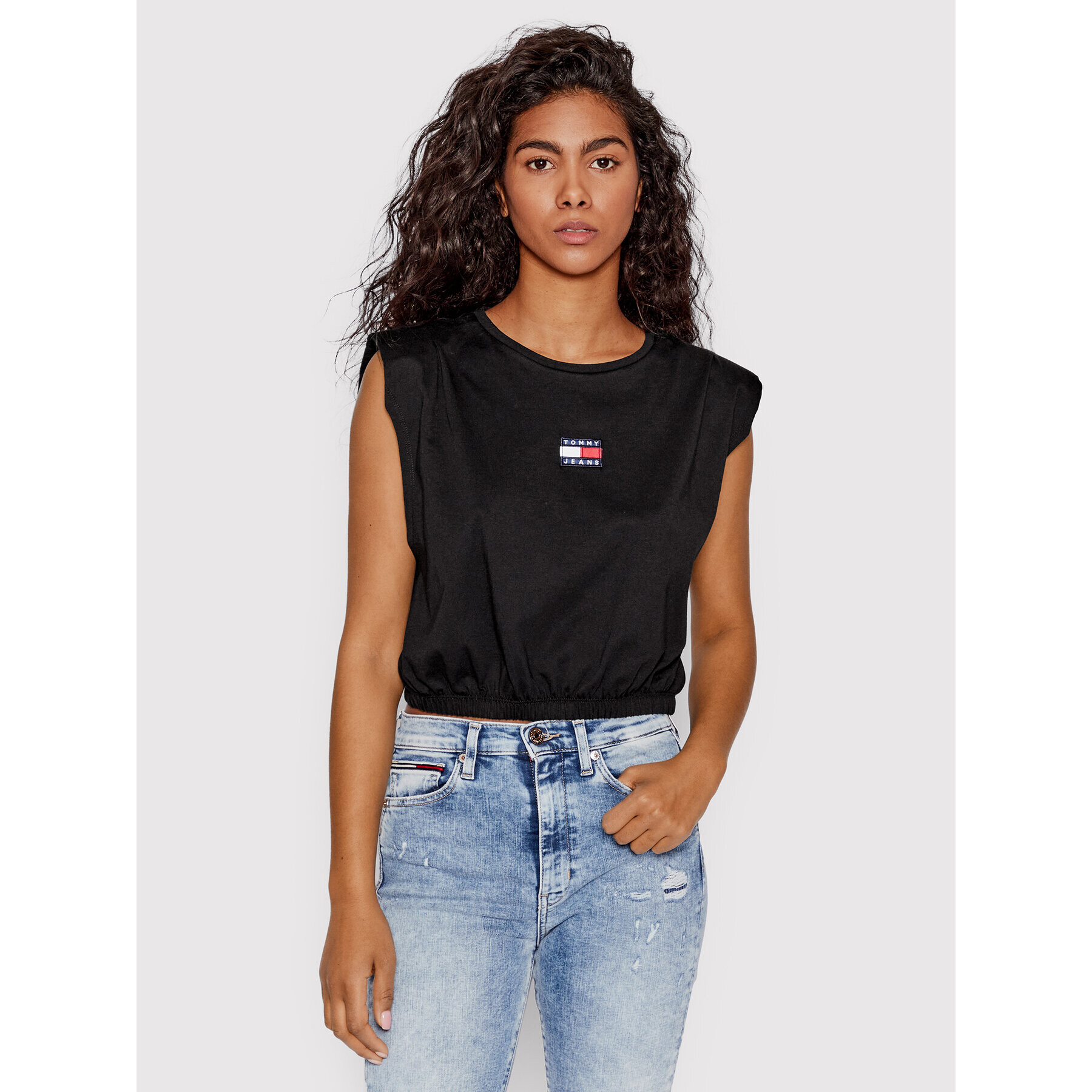 Tommy Jeans Блуза DW0DW12609 Черен Cropped Fit - Pepit.bg