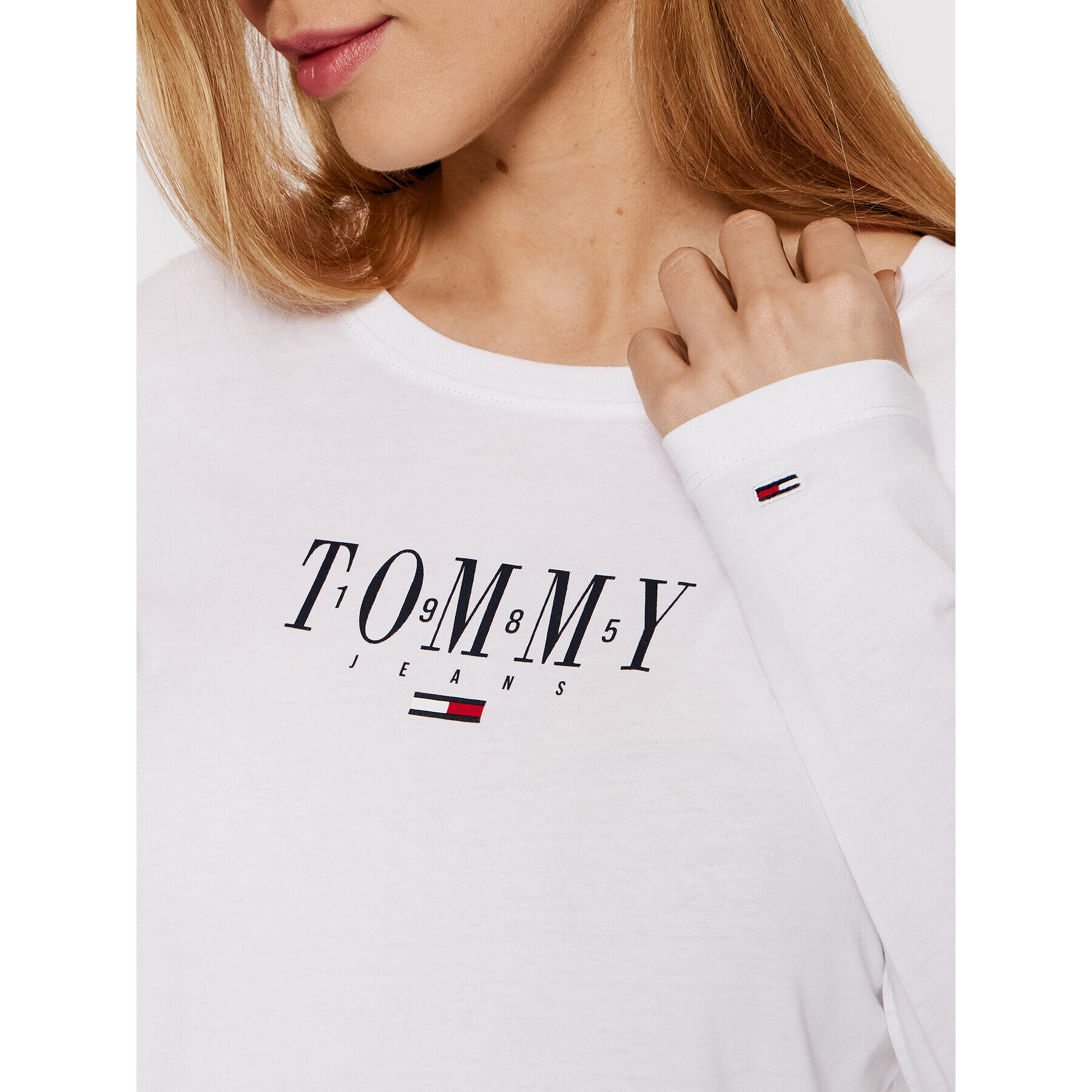 Tommy Jeans Блуза DW0DW12831 Бял Regular Fit - Pepit.bg