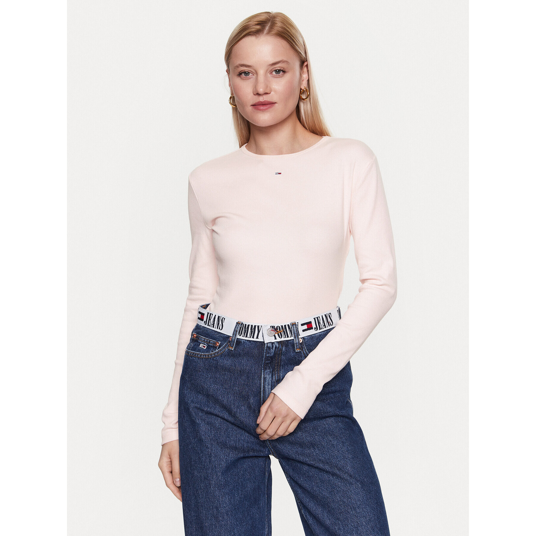 Tommy Jeans Блуза DW0DW14277 Розов Slim Fit - Pepit.bg