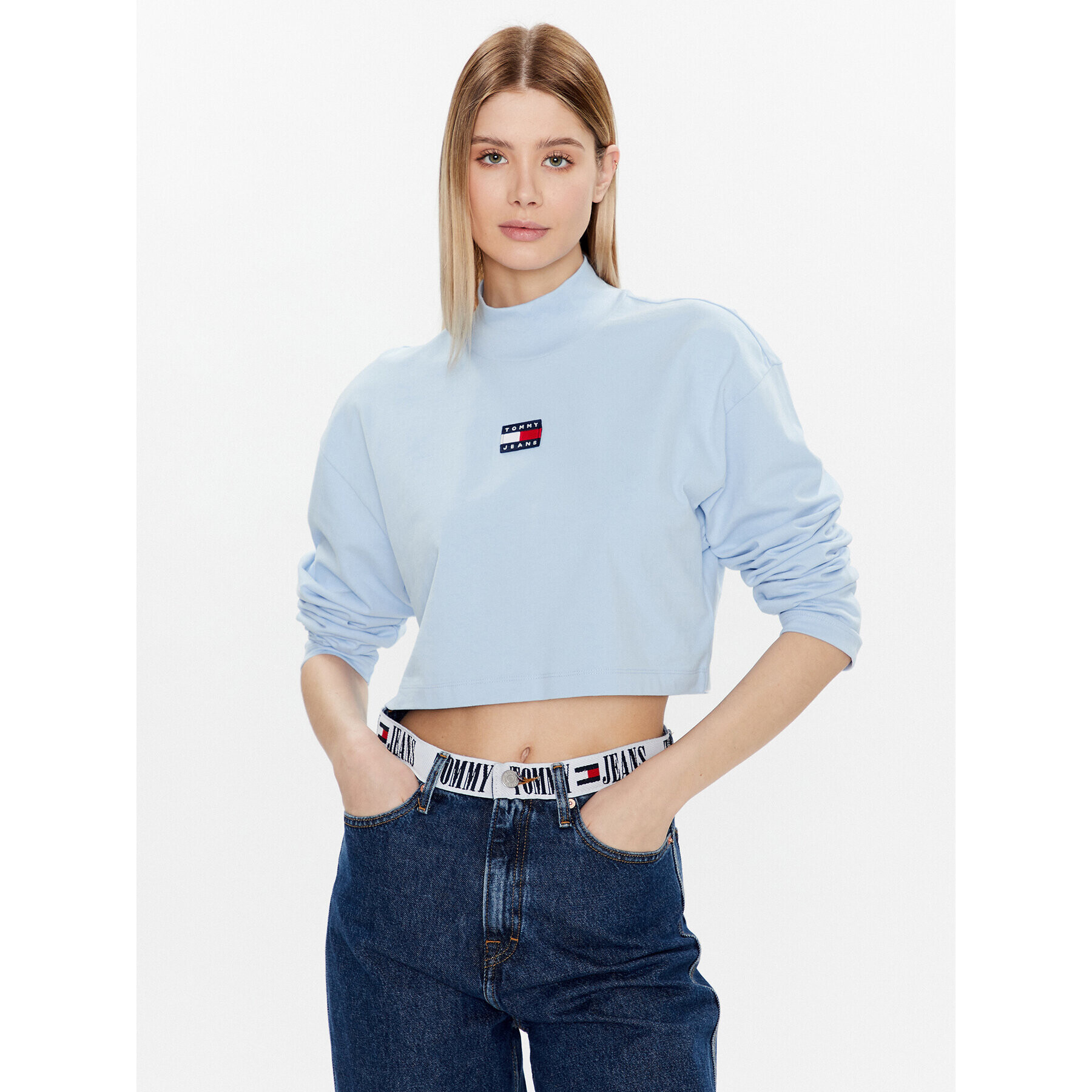 Tommy Jeans Блуза DW0DW14884 Син Cropped Fit - Pepit.bg