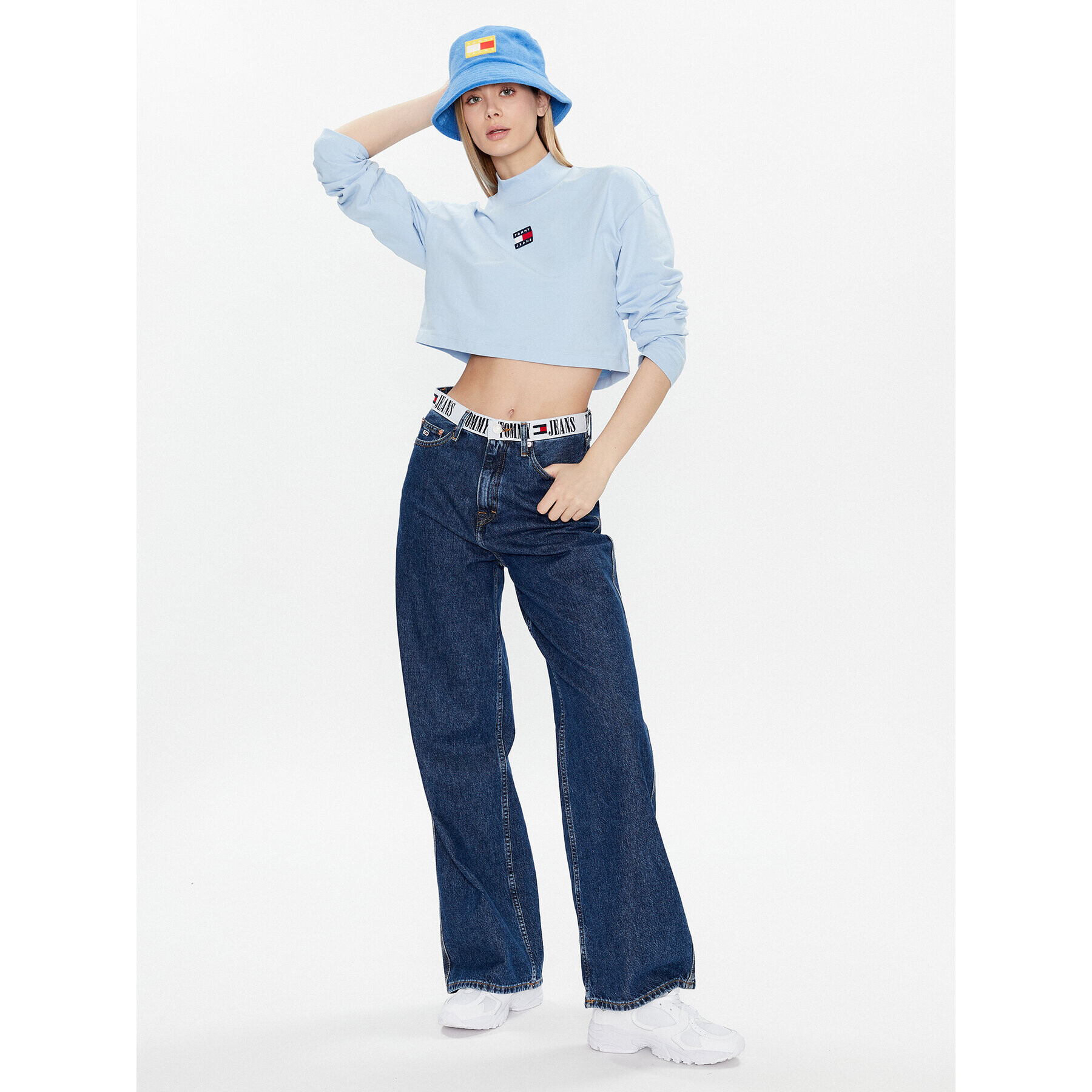 Tommy Jeans Блуза DW0DW14884 Син Cropped Fit - Pepit.bg