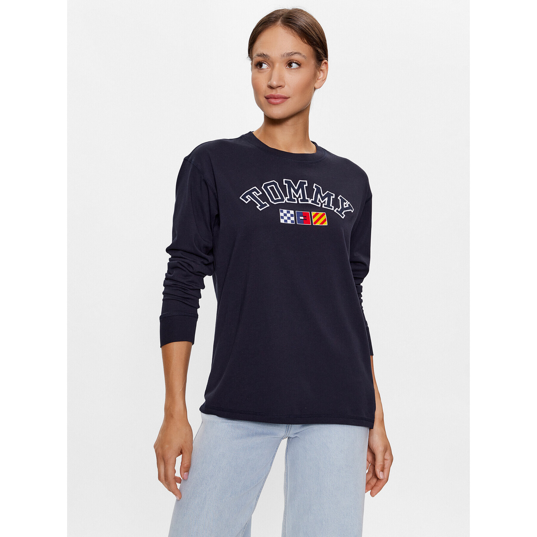 Tommy Jeans Блуза DW0DW16168 Тъмносин Oversize - Pepit.bg
