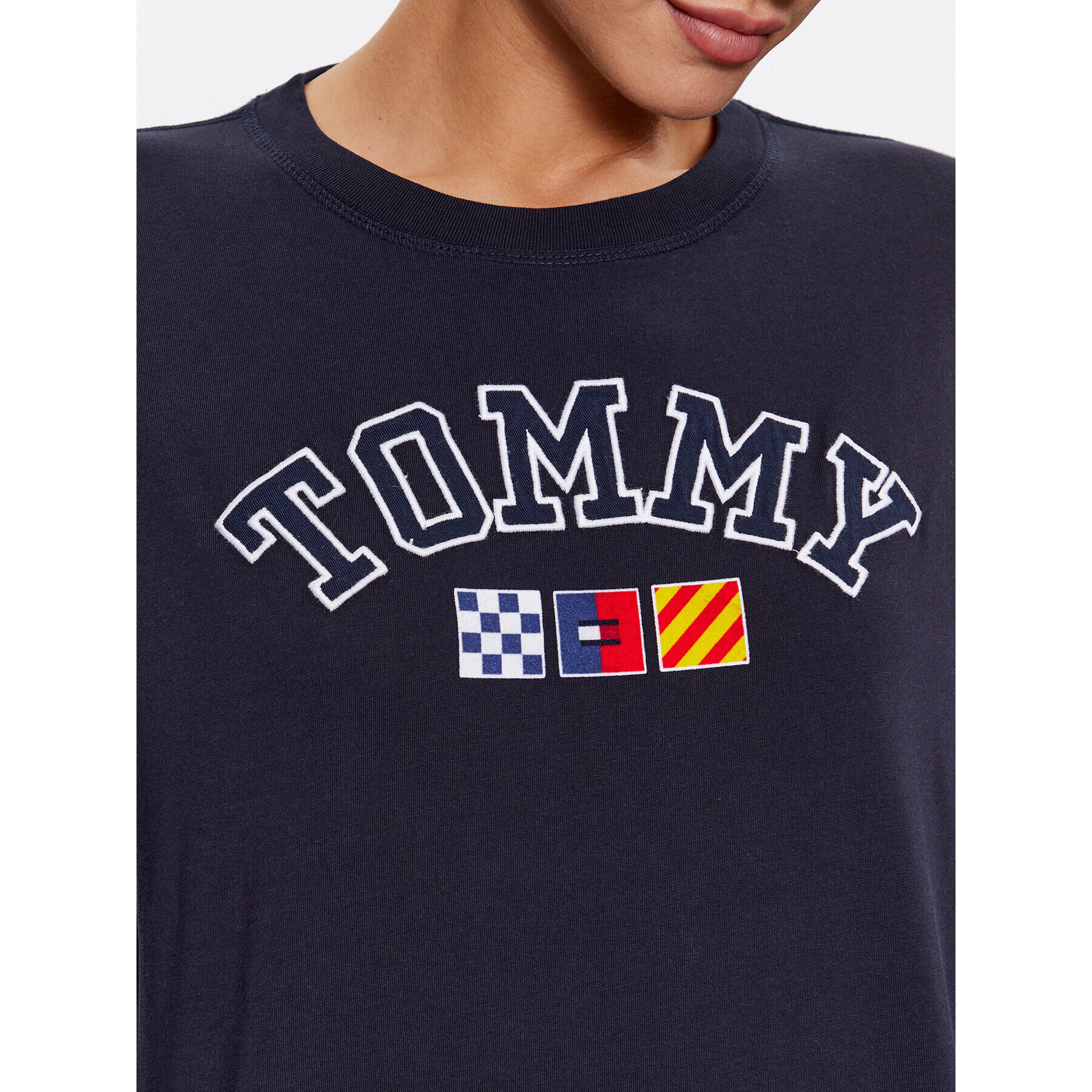 Tommy Jeans Блуза DW0DW16168 Тъмносин Oversize - Pepit.bg