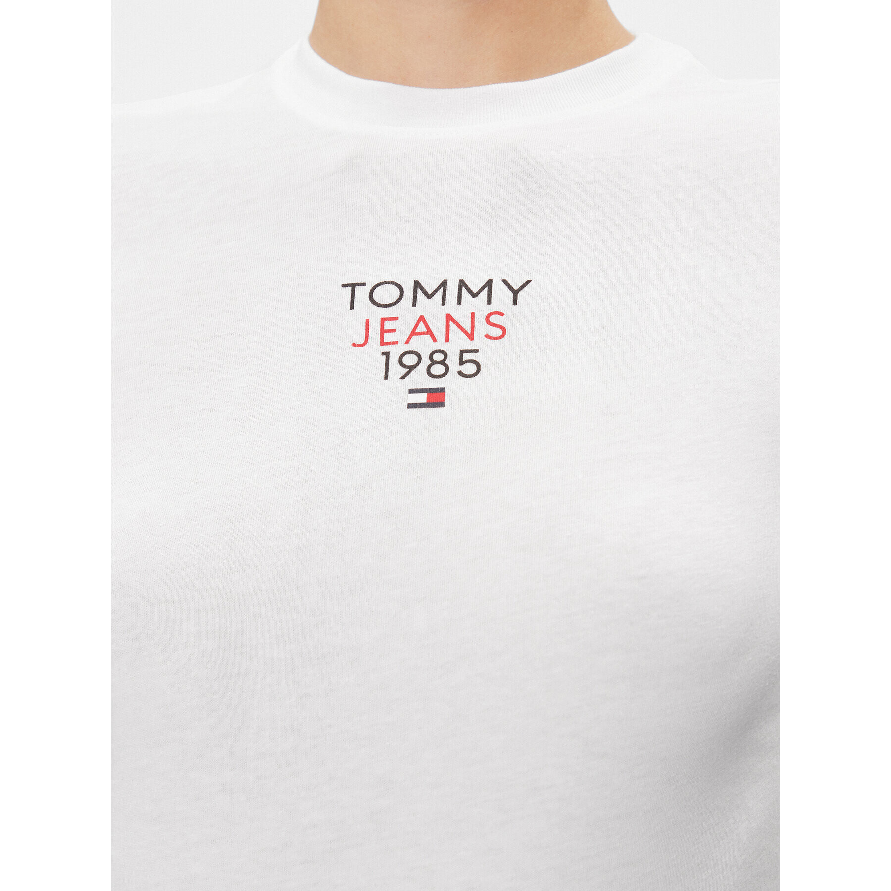 Tommy Jeans Блуза Essential DW0DW17358 Бял Slim Fit - Pepit.bg