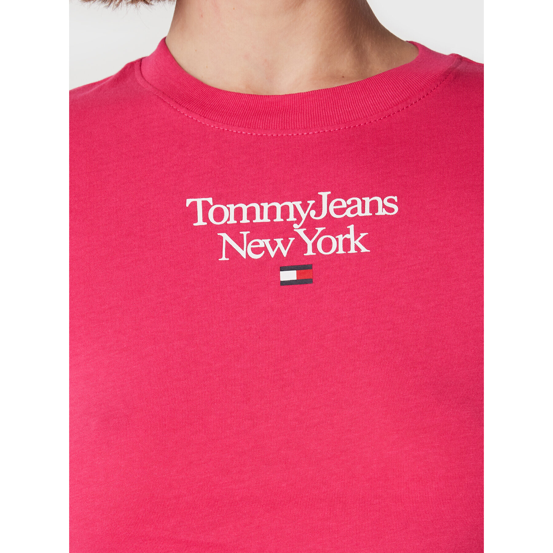 Tommy Jeans Блуза Essential Logo DW0DW14900 Розов Slim Fit - Pepit.bg