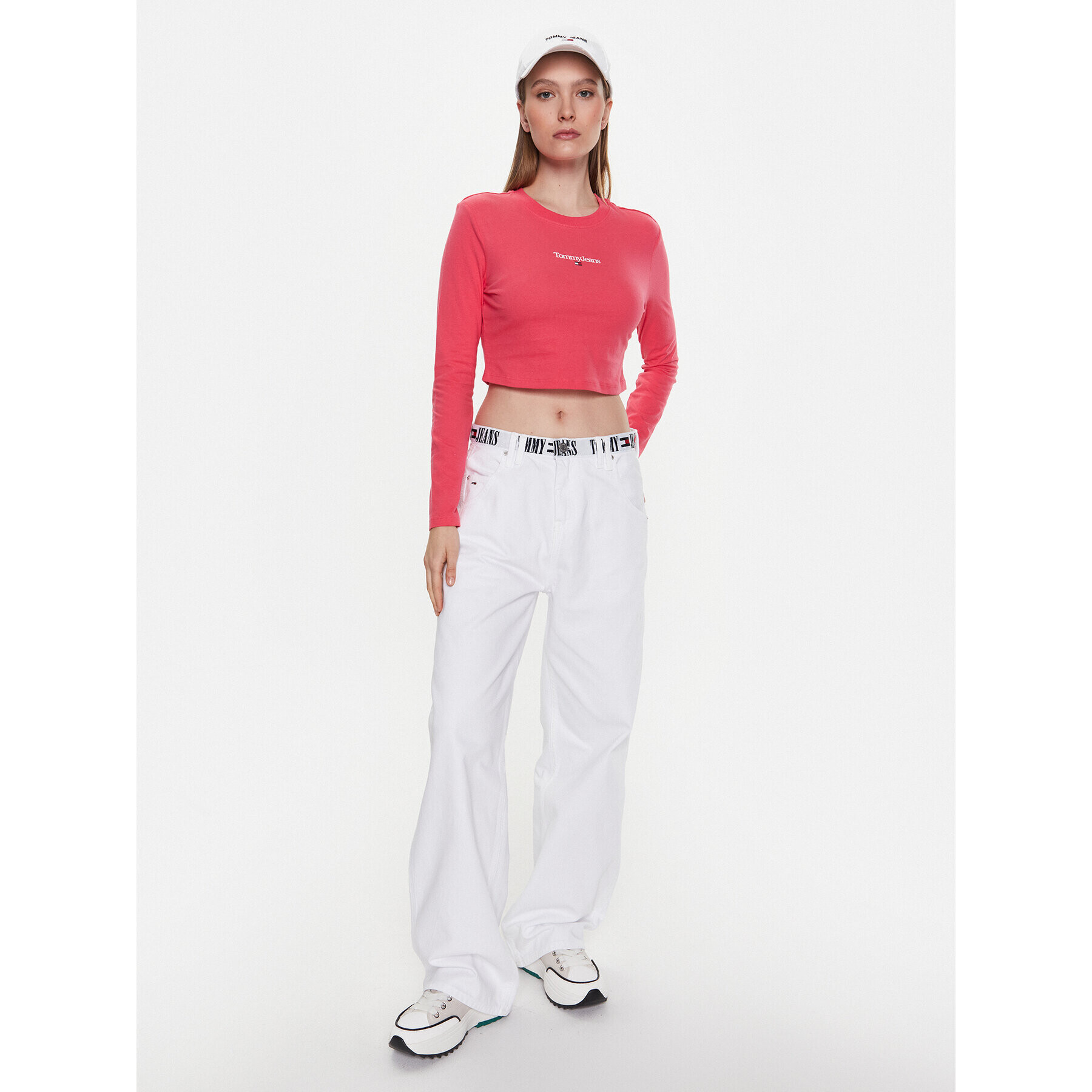 Tommy Jeans Блуза Essential Logo DW0DW15443 Розов Cropped Fit - Pepit.bg