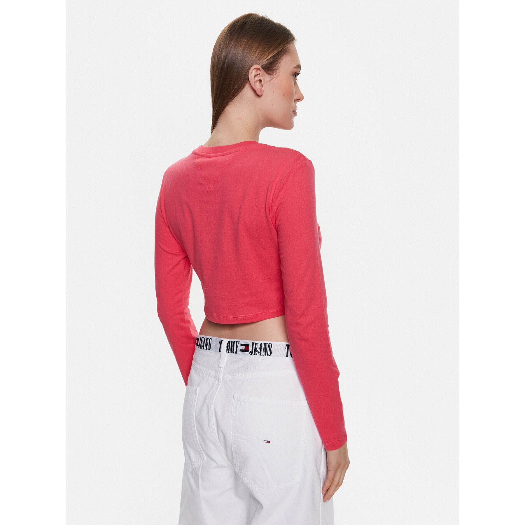 Tommy Jeans Блуза Essential Logo DW0DW15443 Розов Cropped Fit - Pepit.bg