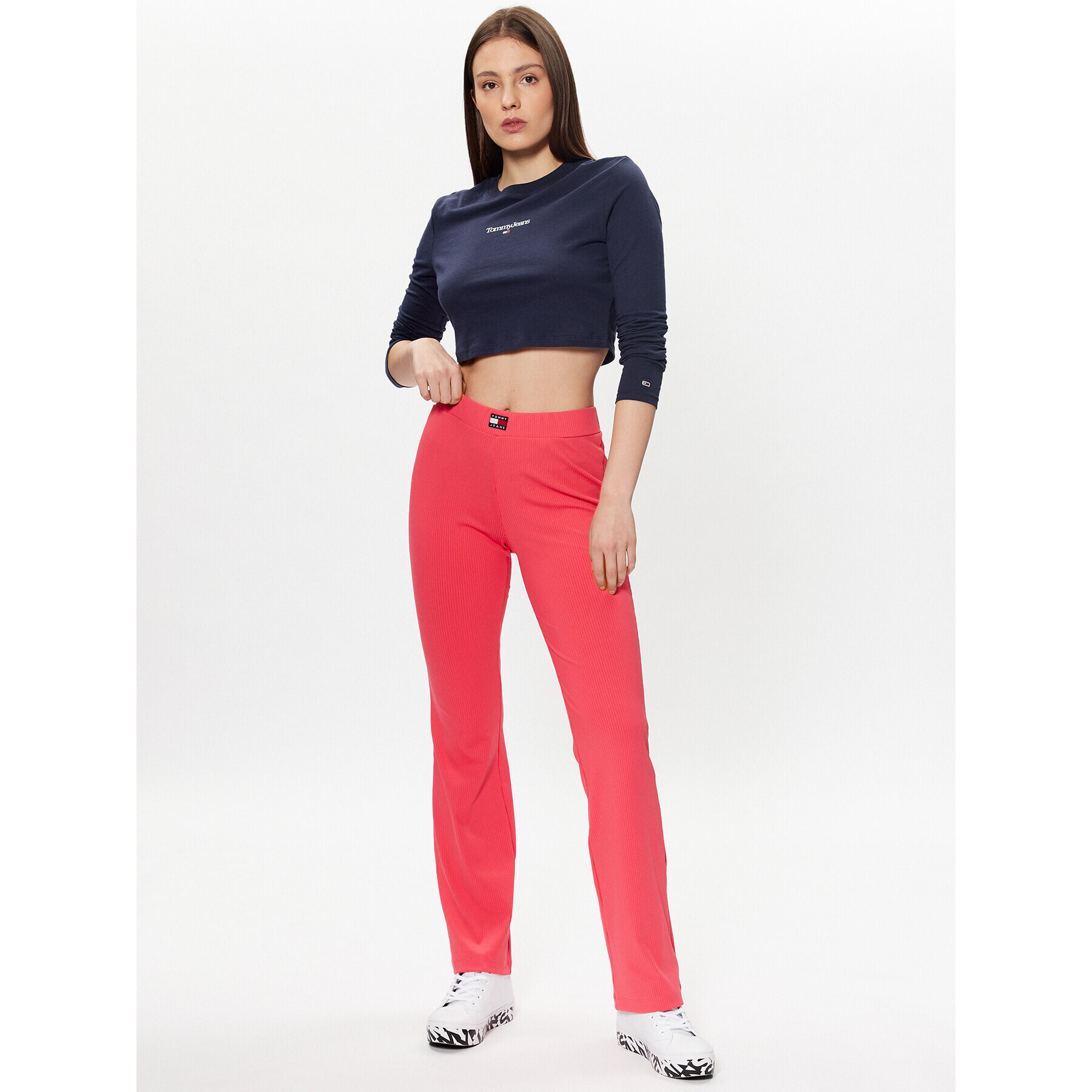 Tommy Jeans Блуза Essential Logo DW0DW15443 Тъмносин Cropped Fit - Pepit.bg