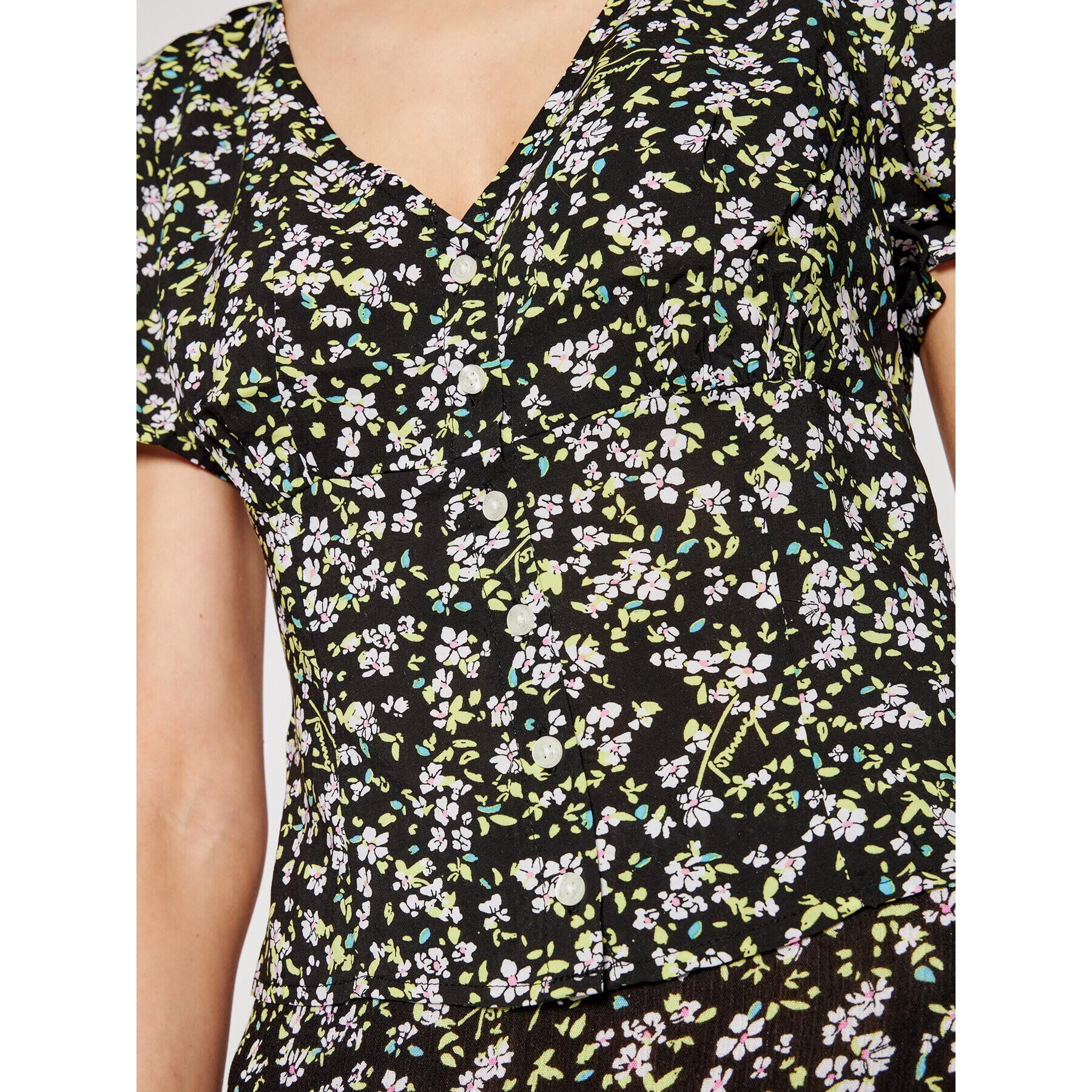 Tommy Jeans Блуза Floral Print DW0DW09761 Черен Regular Fit - Pepit.bg