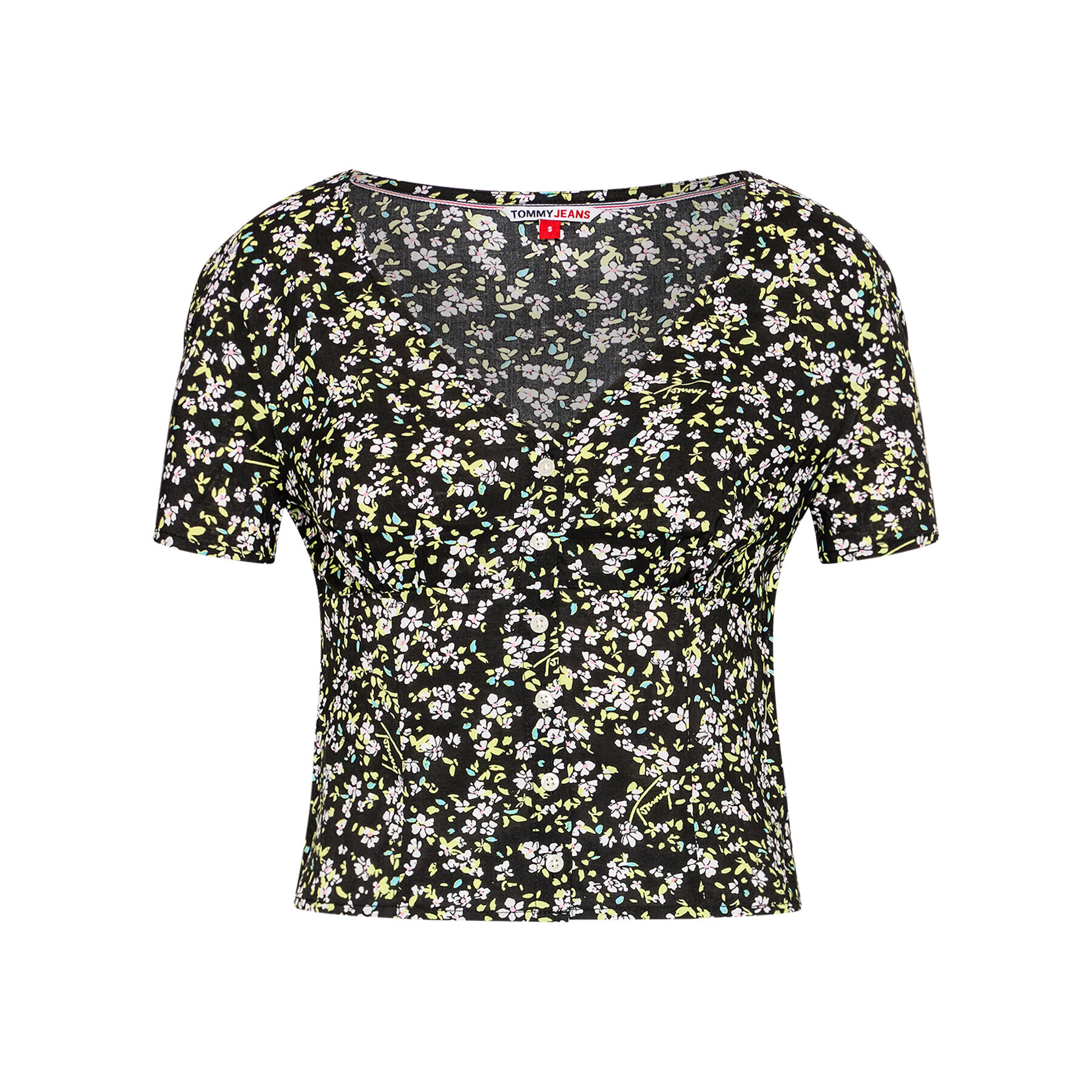 Tommy Jeans Блуза Floral Print DW0DW09761 Черен Regular Fit - Pepit.bg