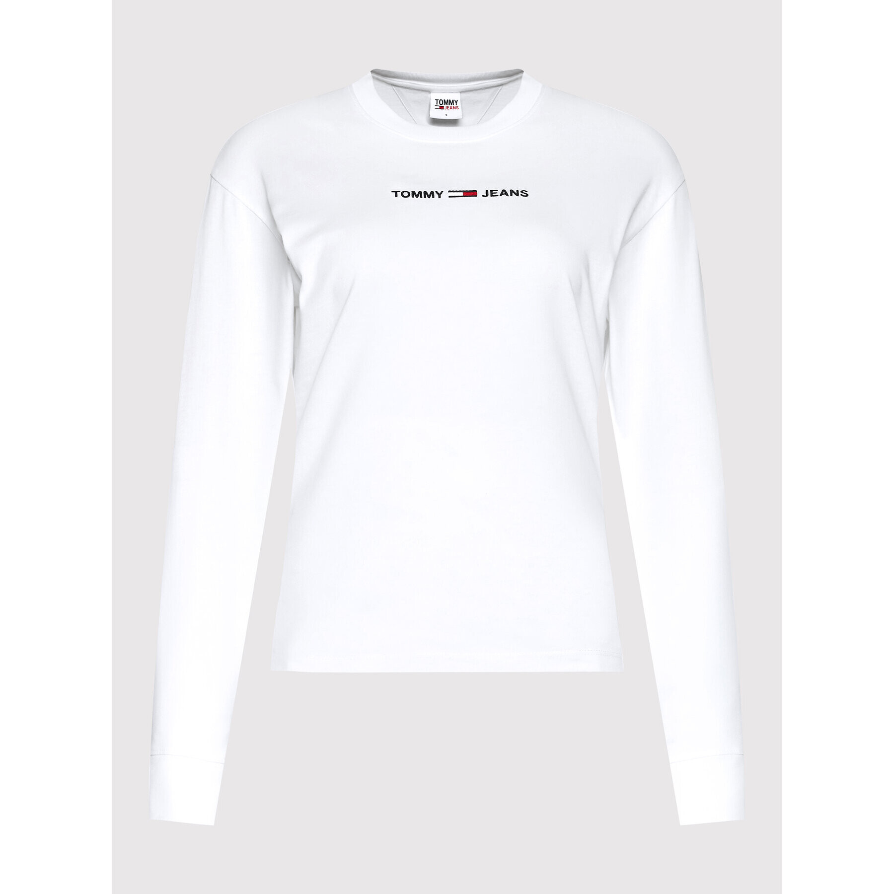 Tommy Jeans Блуза Linear Logo DW0DW12832 Бял Regular Fit - Pepit.bg