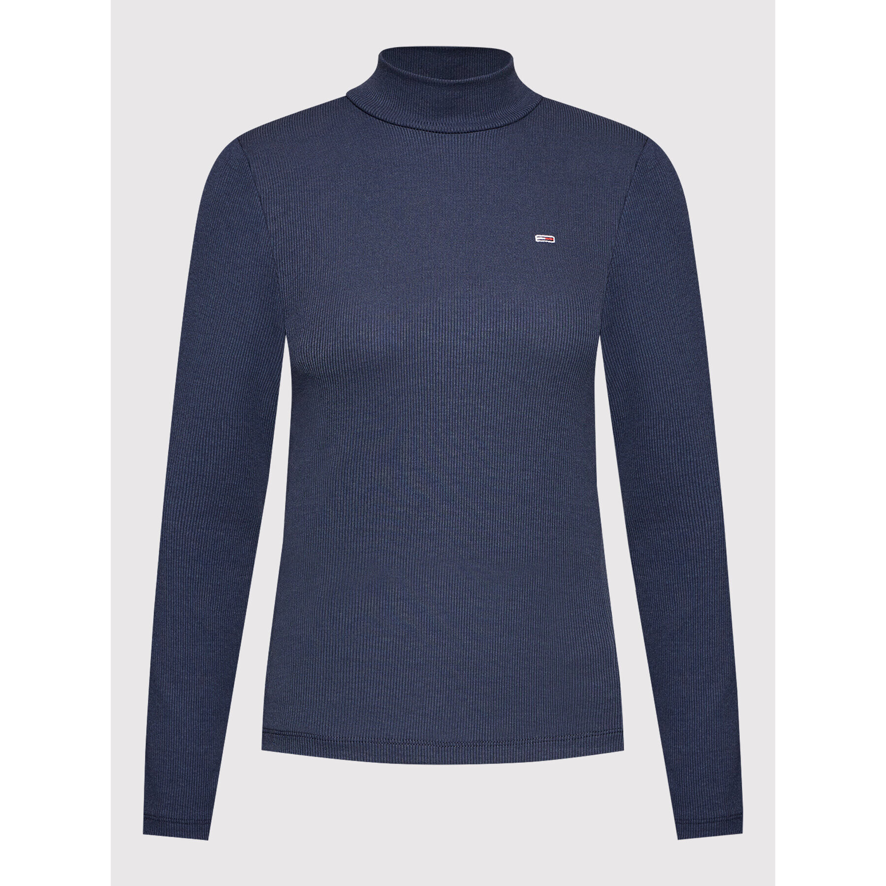 Tommy Jeans Блуза Rib Mock Neck DW0DW12014 Тъмносин Slim Fit - Pepit.bg