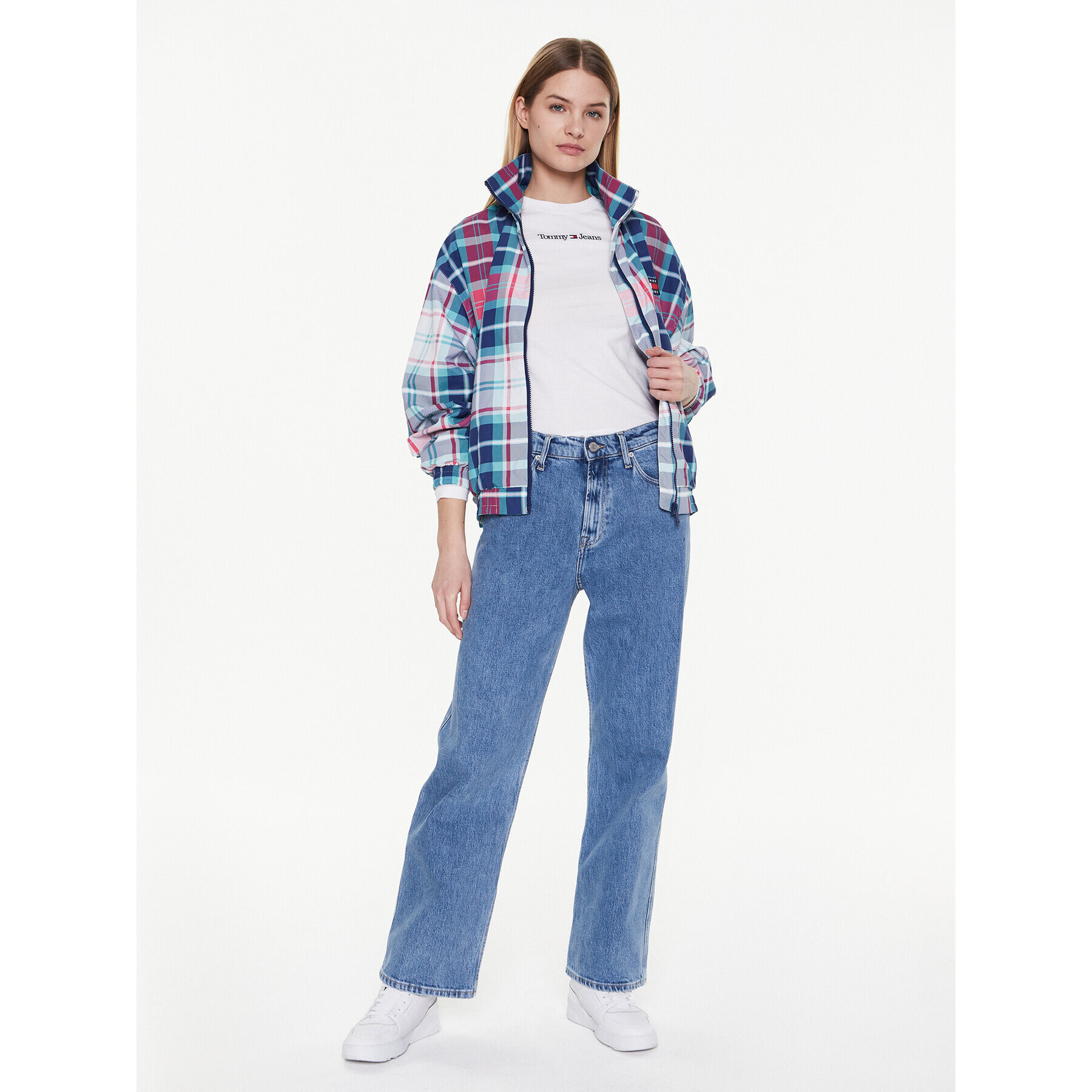 Tommy Jeans Блуза Serif Linear DW0DW14363 Бял Regular Fit - Pepit.bg