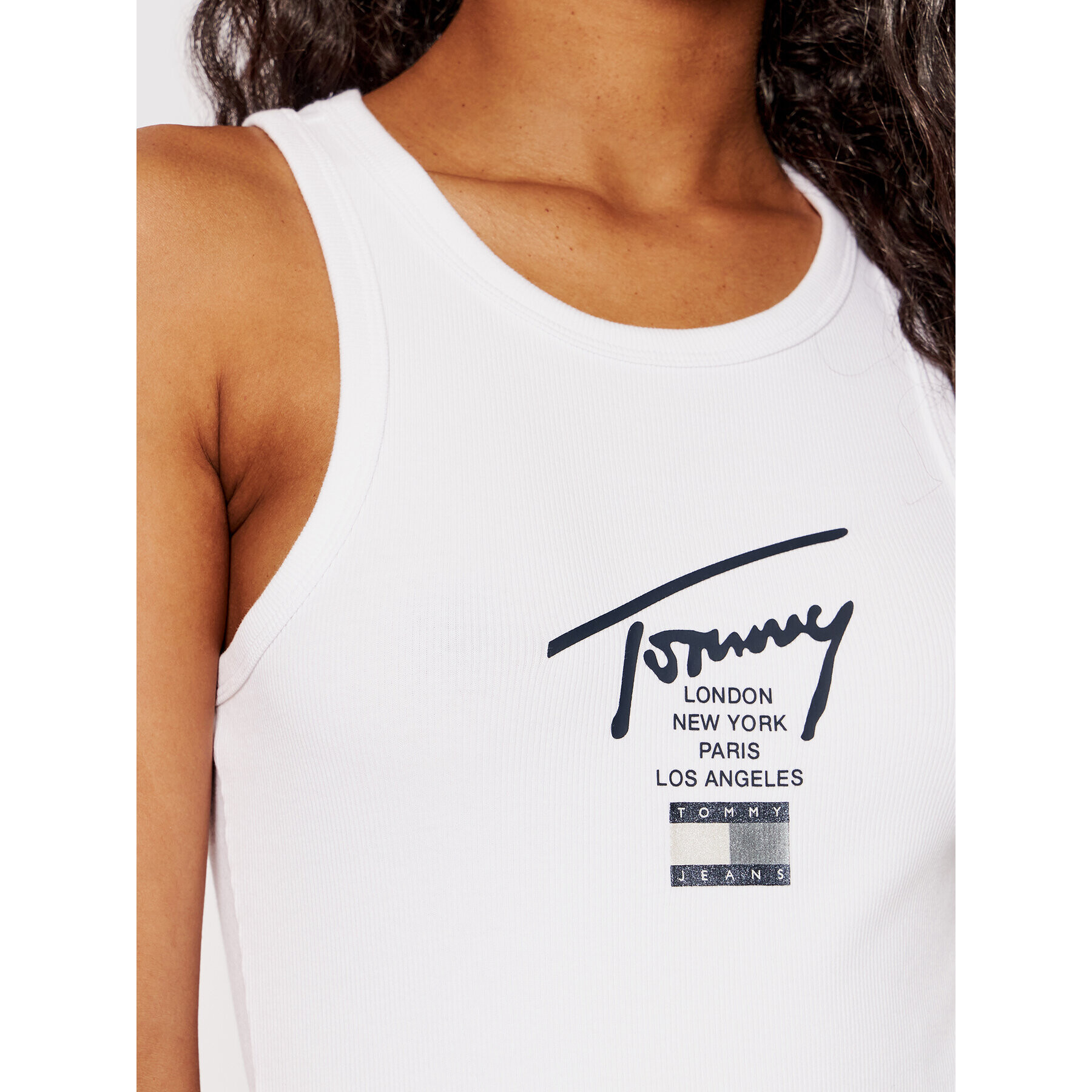 Tommy Jeans Боди Modern Signature DW0DW12608 Бял Regular Fit - Pepit.bg