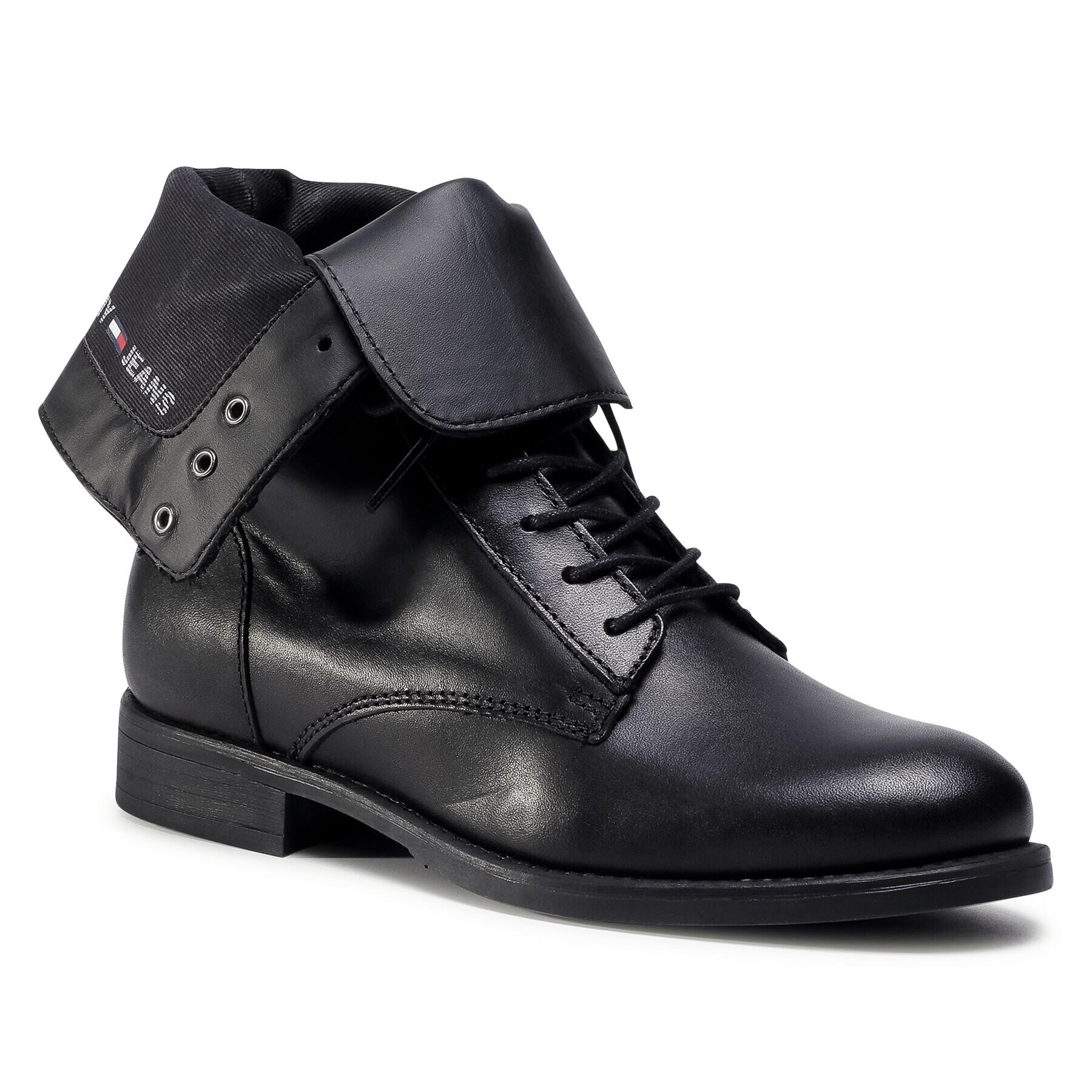 Tommy Jeans Боти Essential Dressed Lace Up Boot EN0EN01101 Черен - Pepit.bg