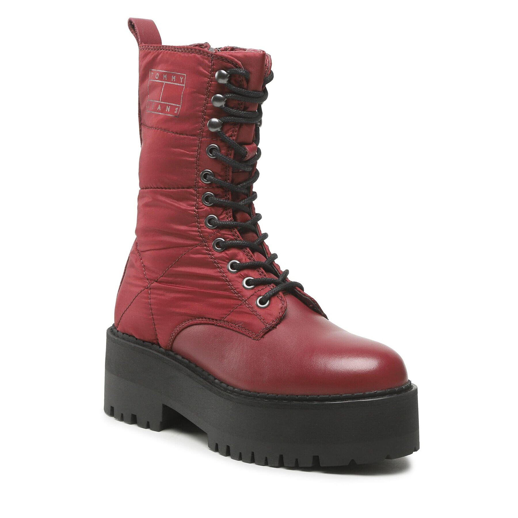 Tommy Jeans Боти Flatform Padded Boot EN0EN02006 Бордо - Pepit.bg