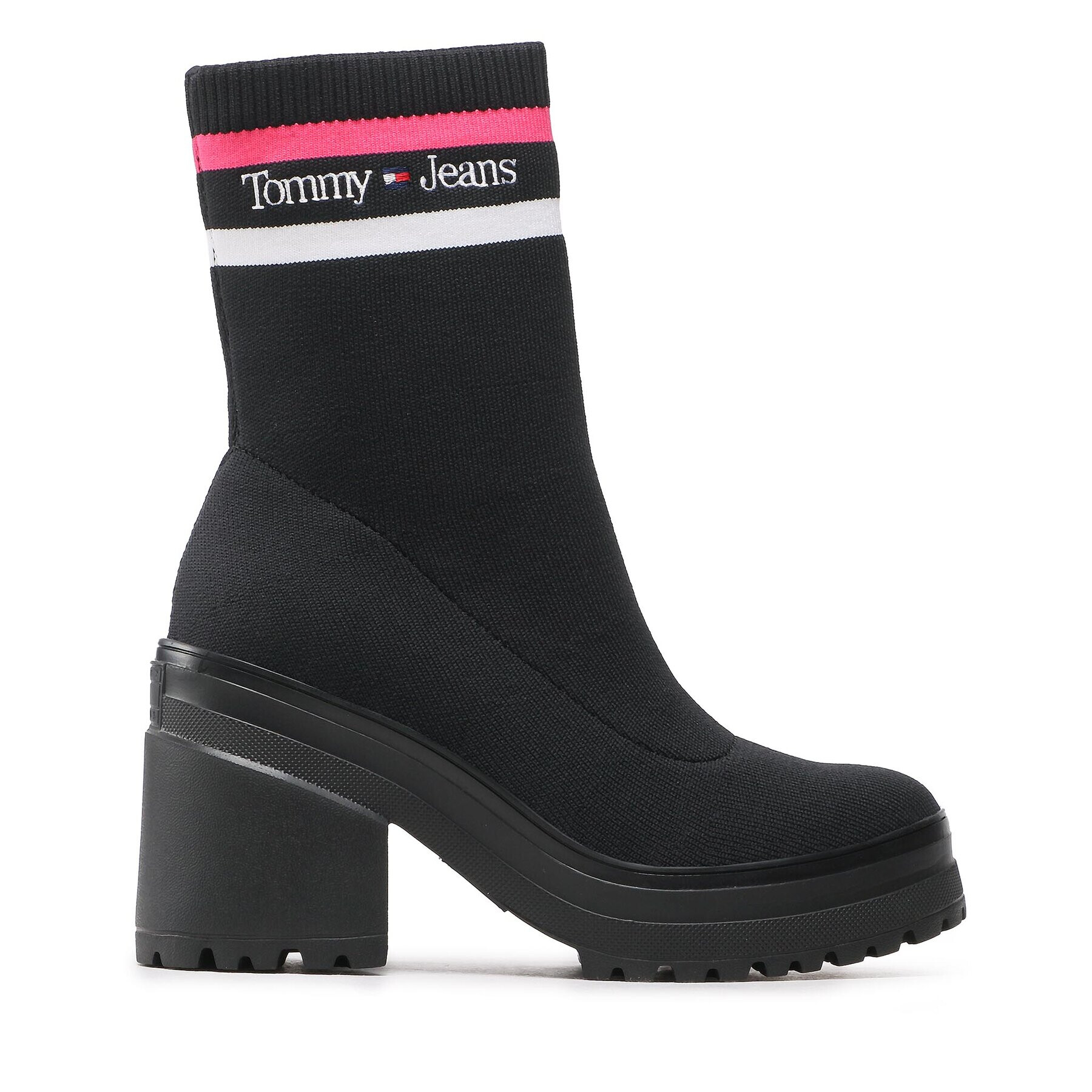 Tommy Jeans Боти Knitted Boot EN0EN02061 Черен - Pepit.bg