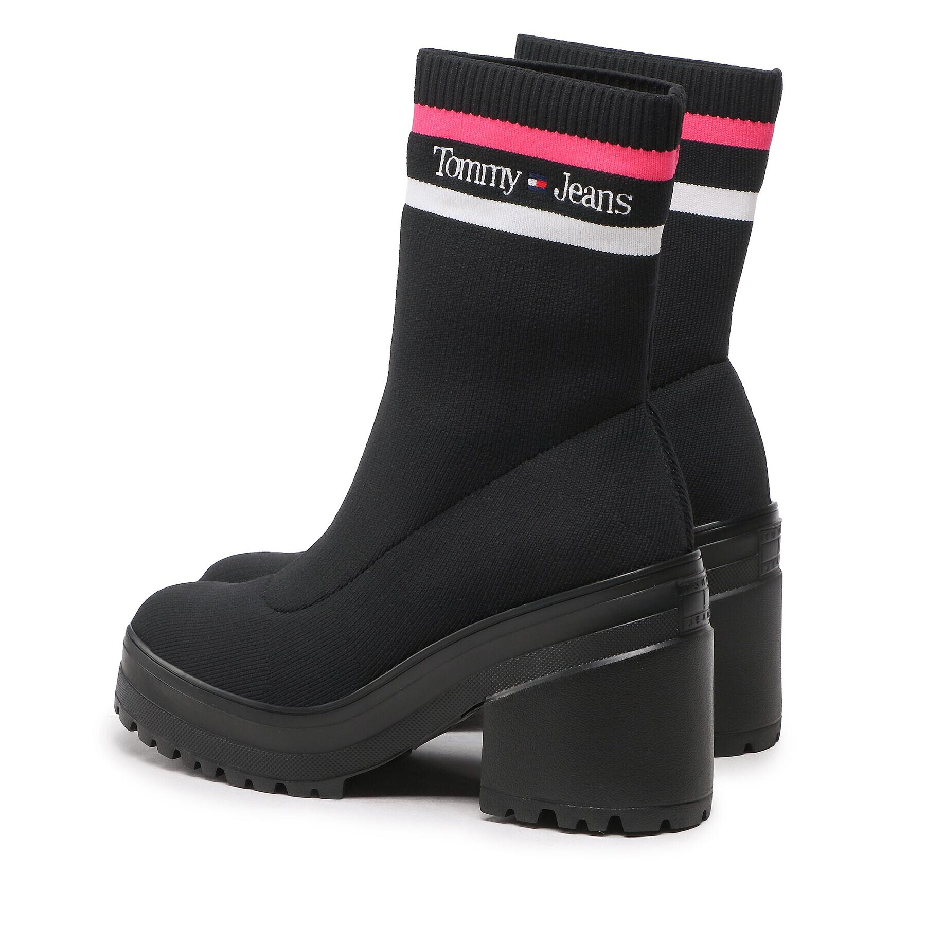 Tommy Jeans Боти Knitted Boot EN0EN02061 Черен - Pepit.bg